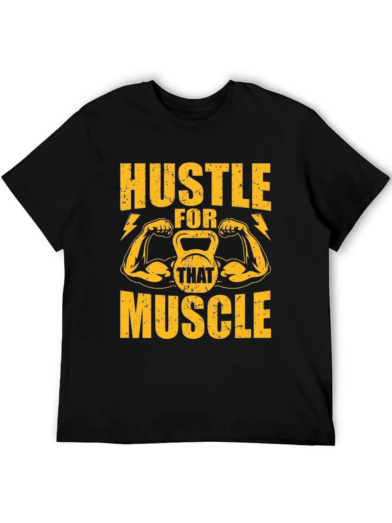 Hustle For That Muscle Black Graphic Tee