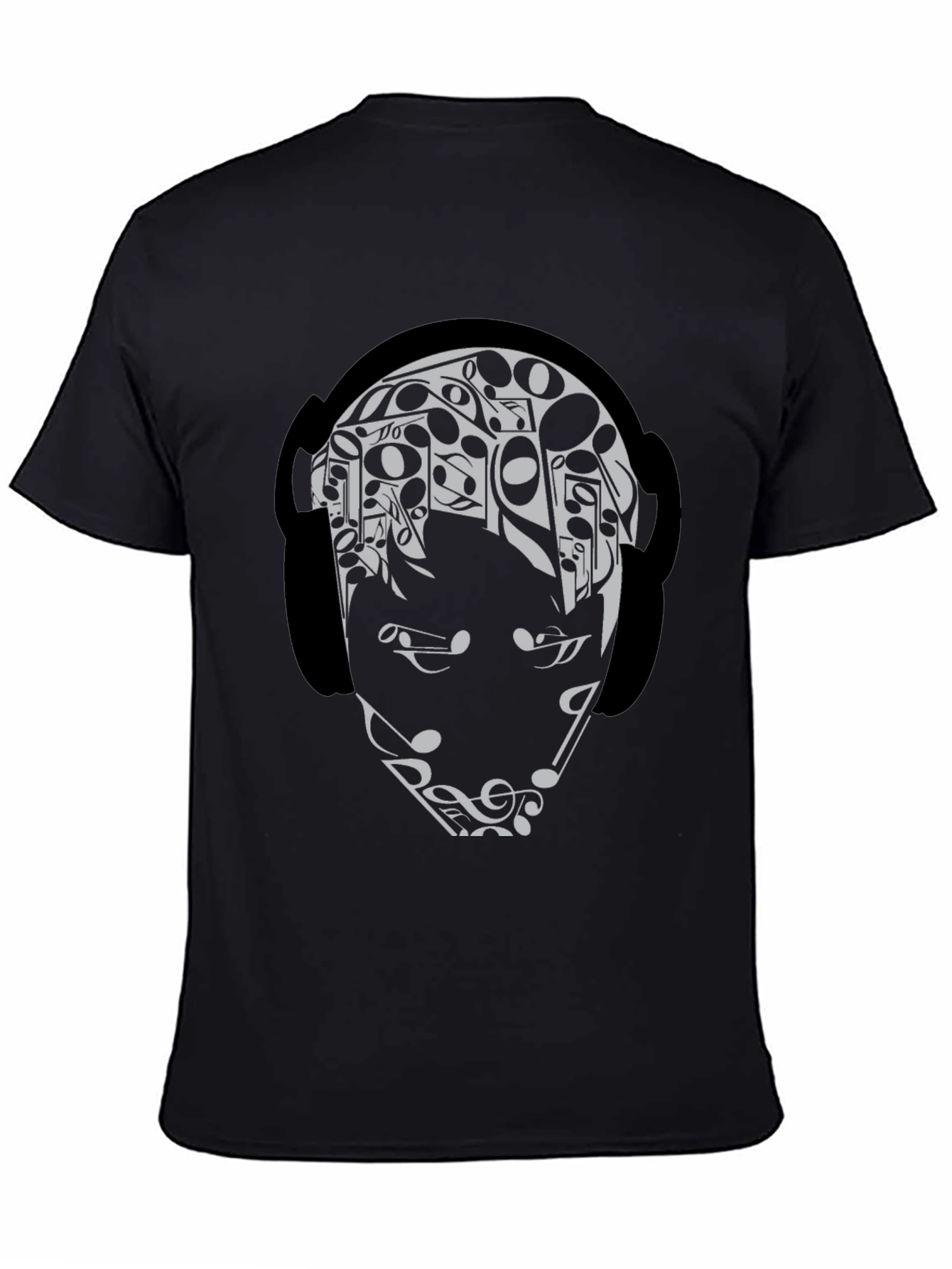 Music Lover Graphic Tee - Black Cotton Blend
