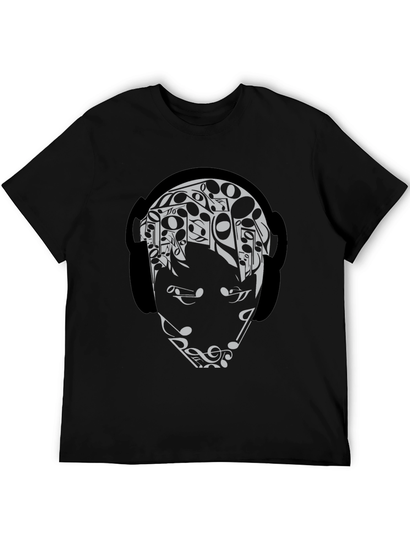 Music Lover Graphic Tee - Black Cotton Blend