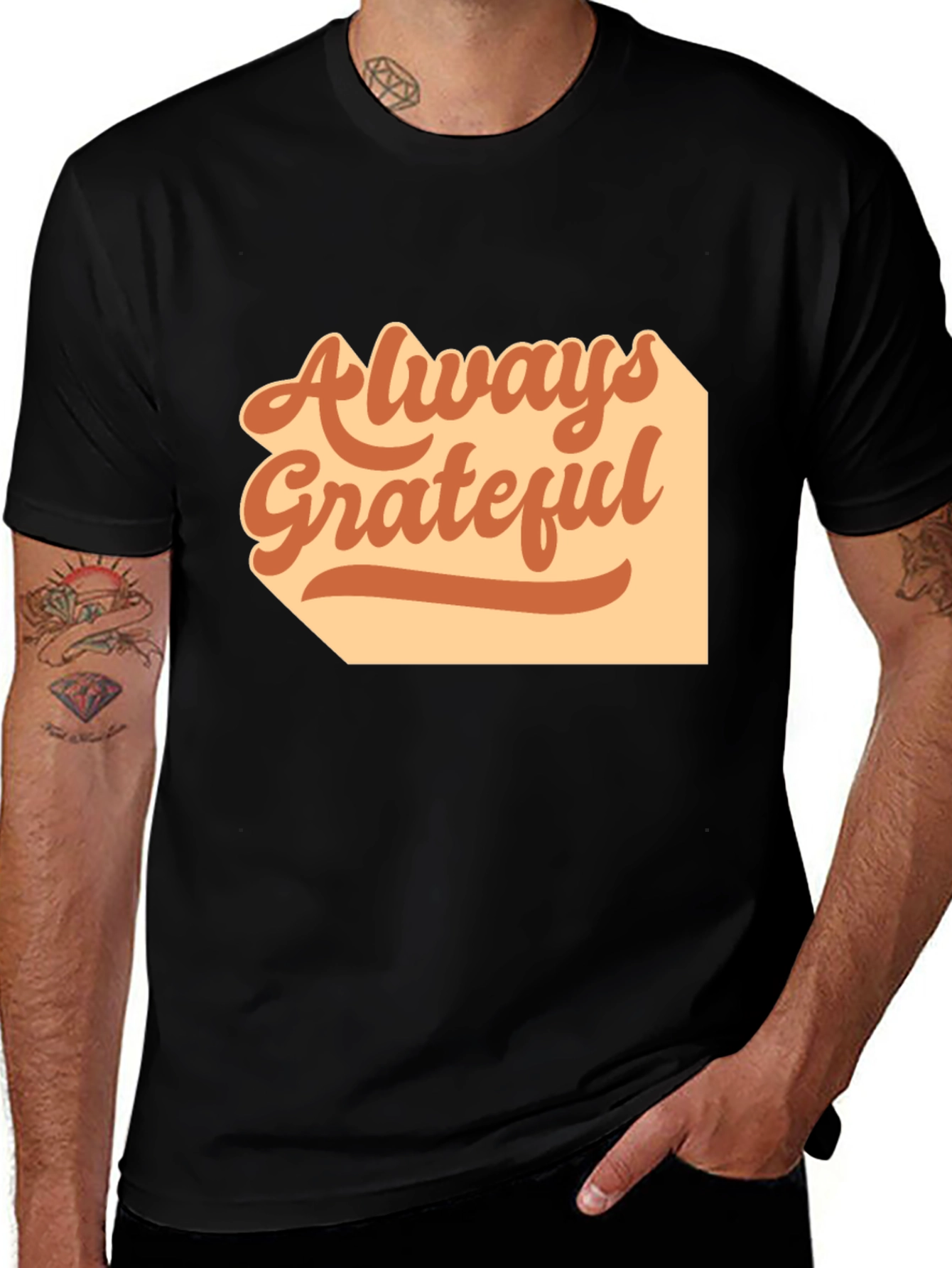 Always Grateful Graphic Tee - Black