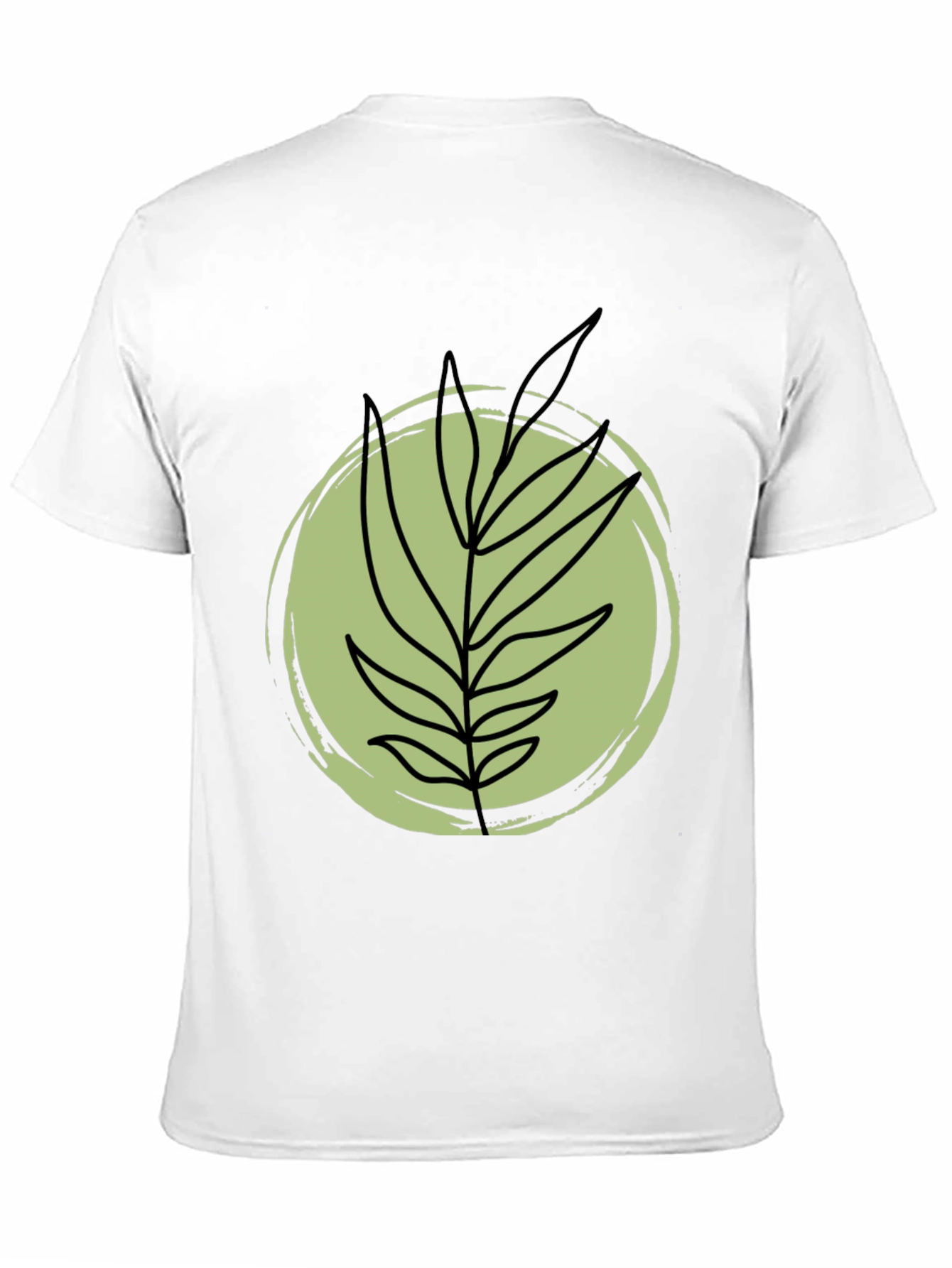 Stylish Black Tee with Abstract Leaf Design