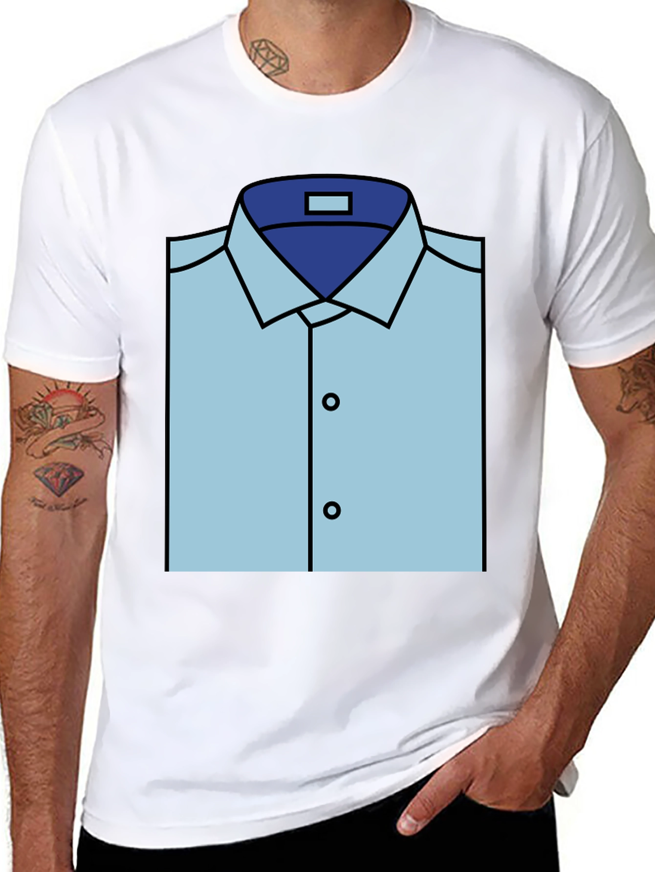 Novelty Dress Shirt Graphic Tee
