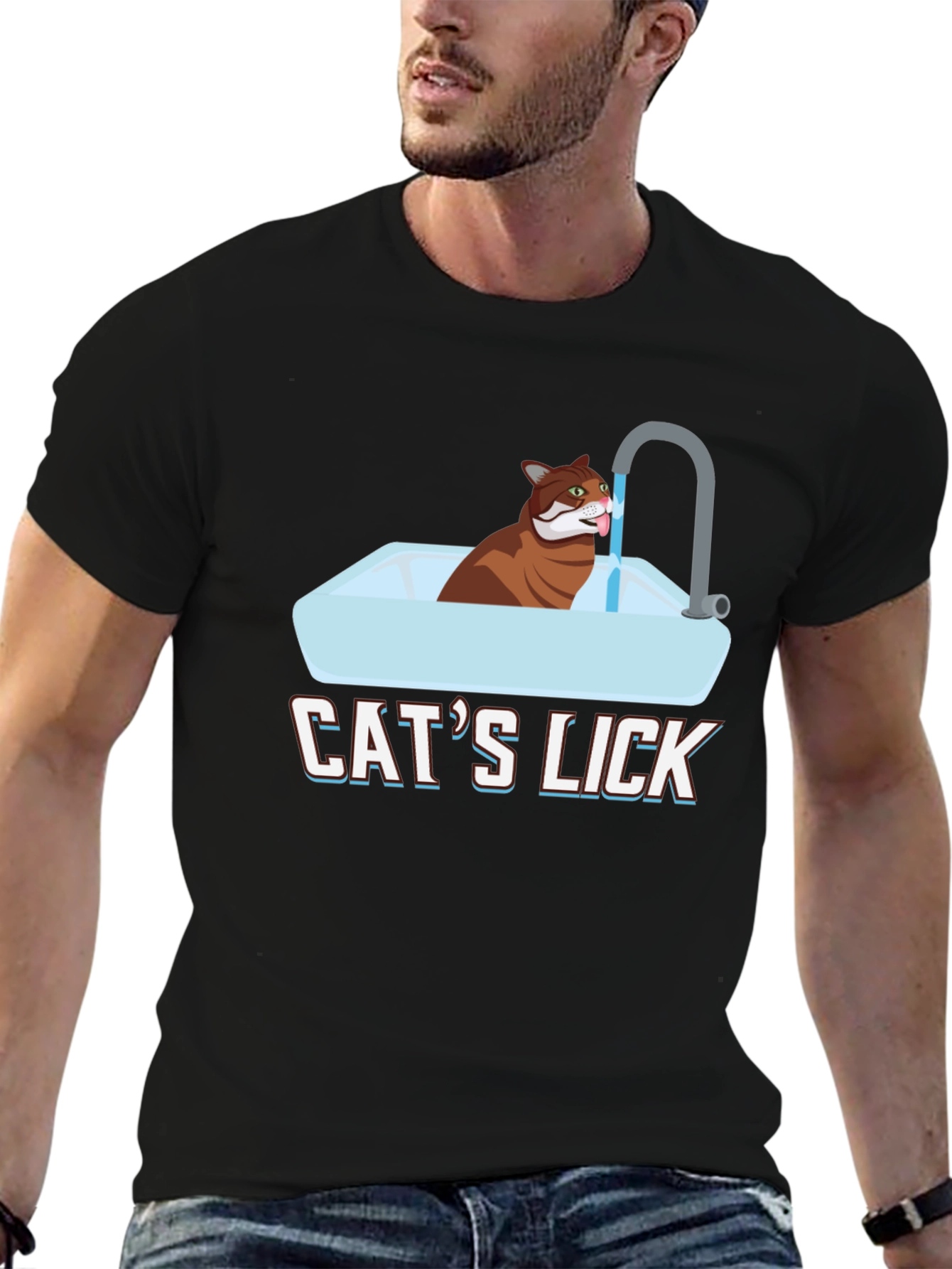Cats Lick Graphic T-Shirt