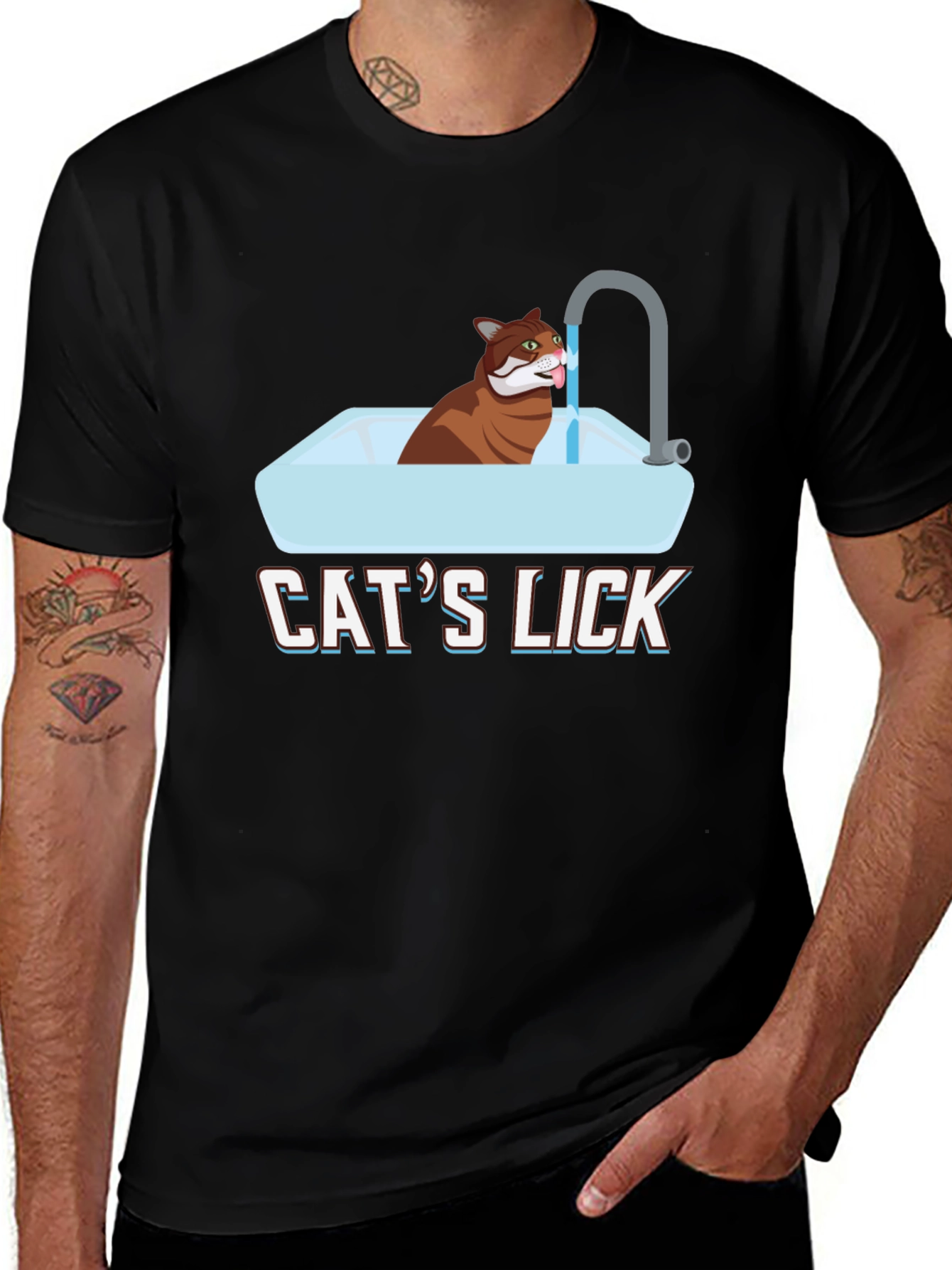 Cats Lick Graphic T-Shirt