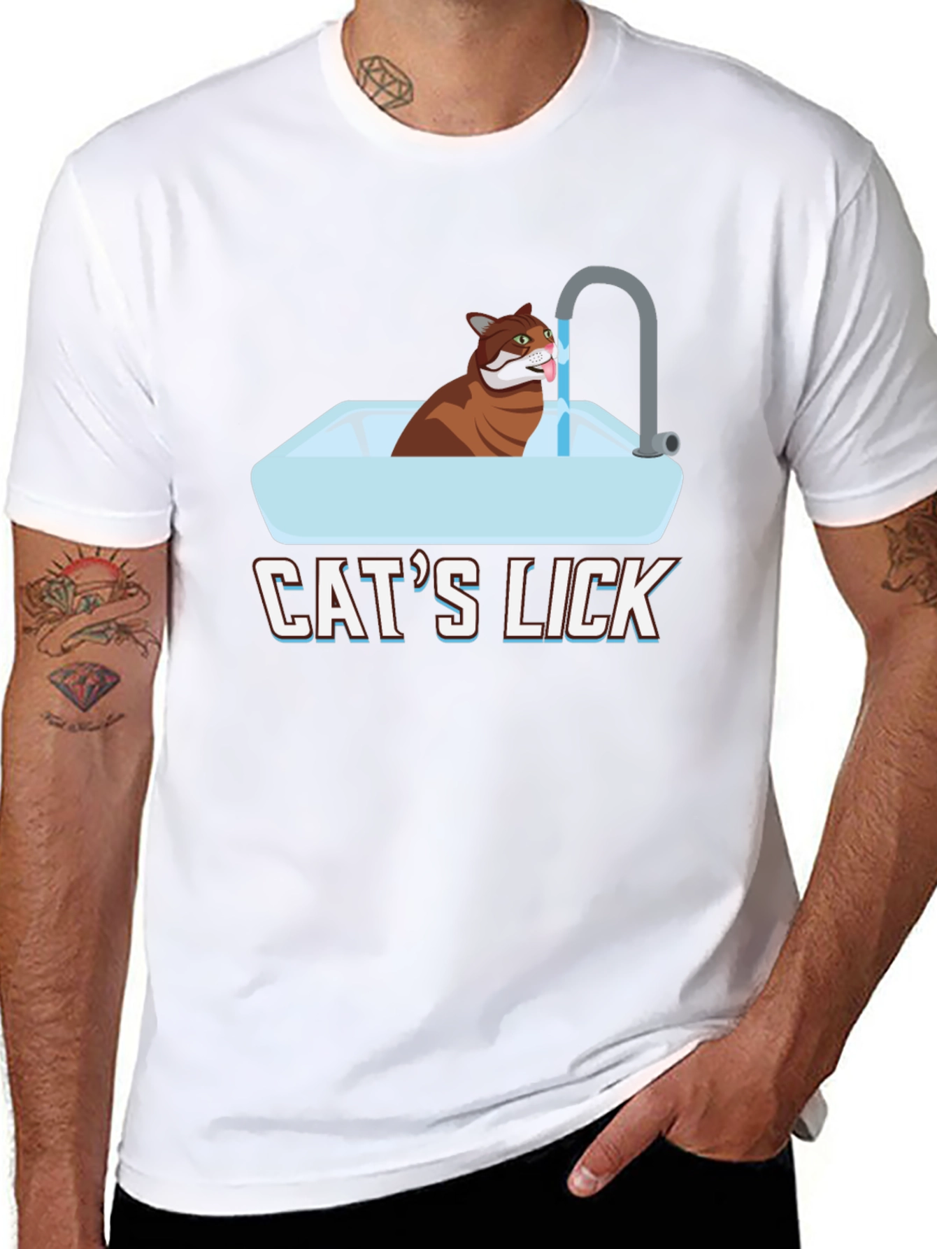 Cats Lick Graphic T-Shirt