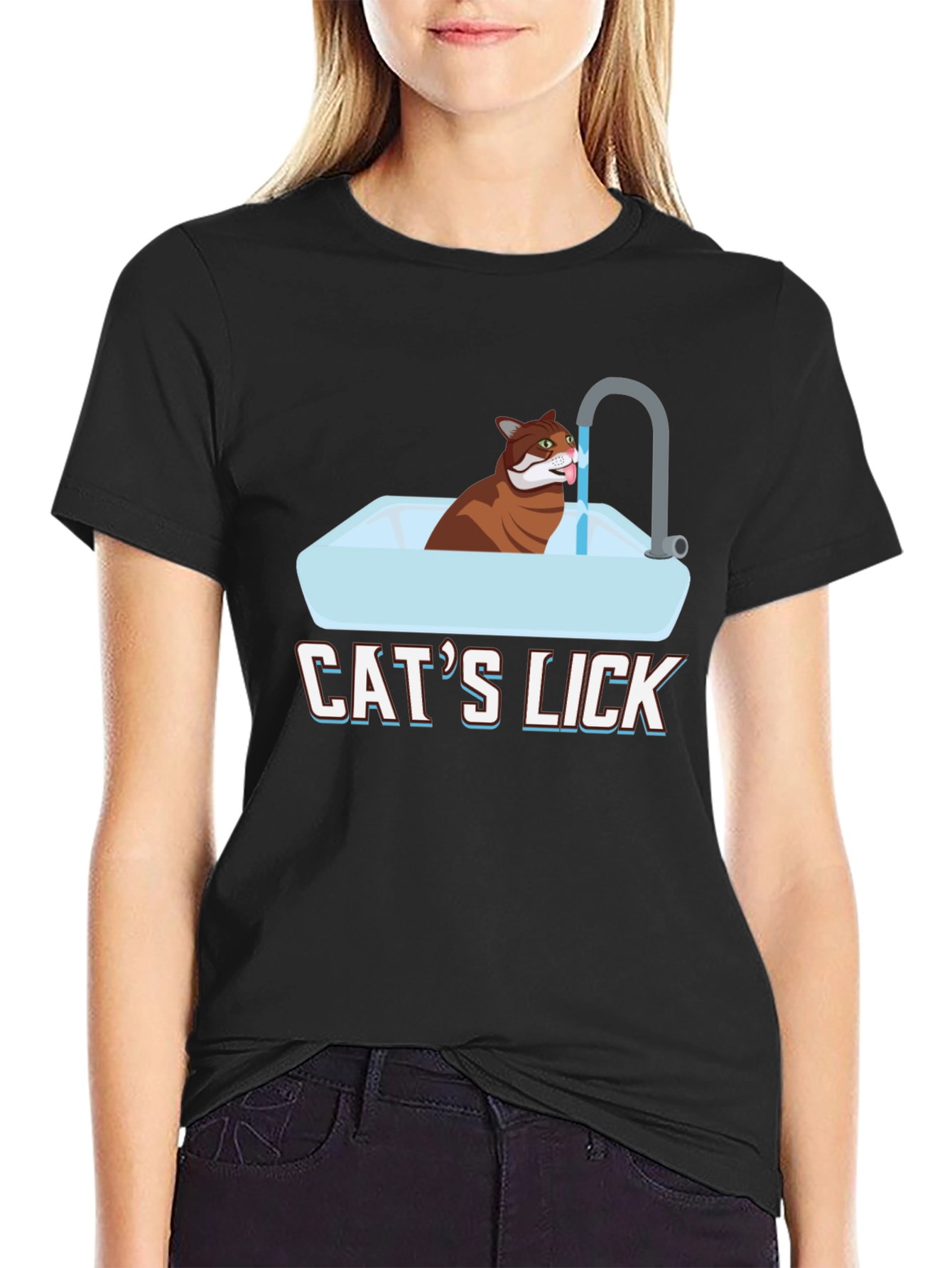 Cats Lick Graphic T-Shirt