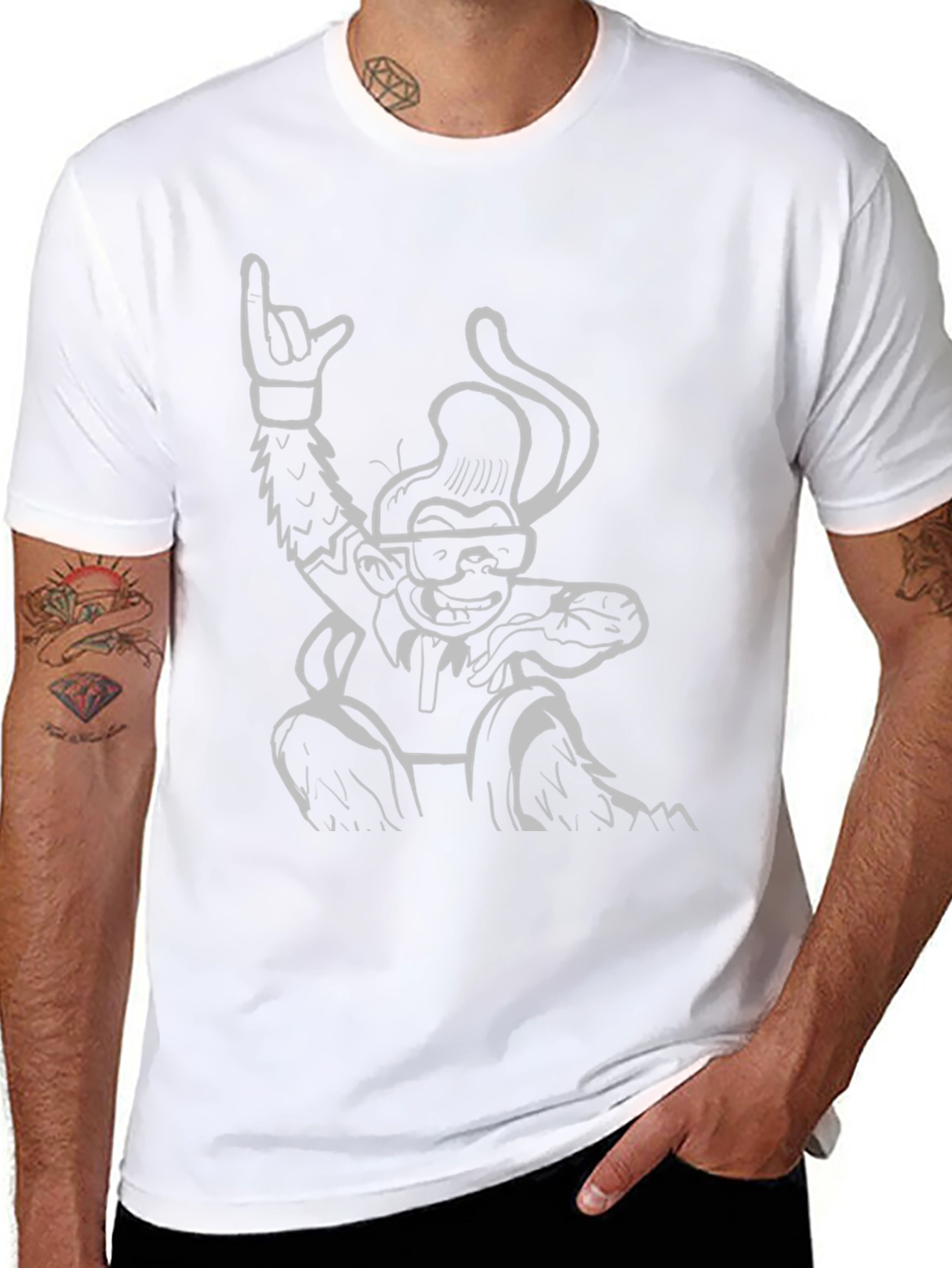 Cool Monkey Graphic Tee - Black Cotton T-Shirt