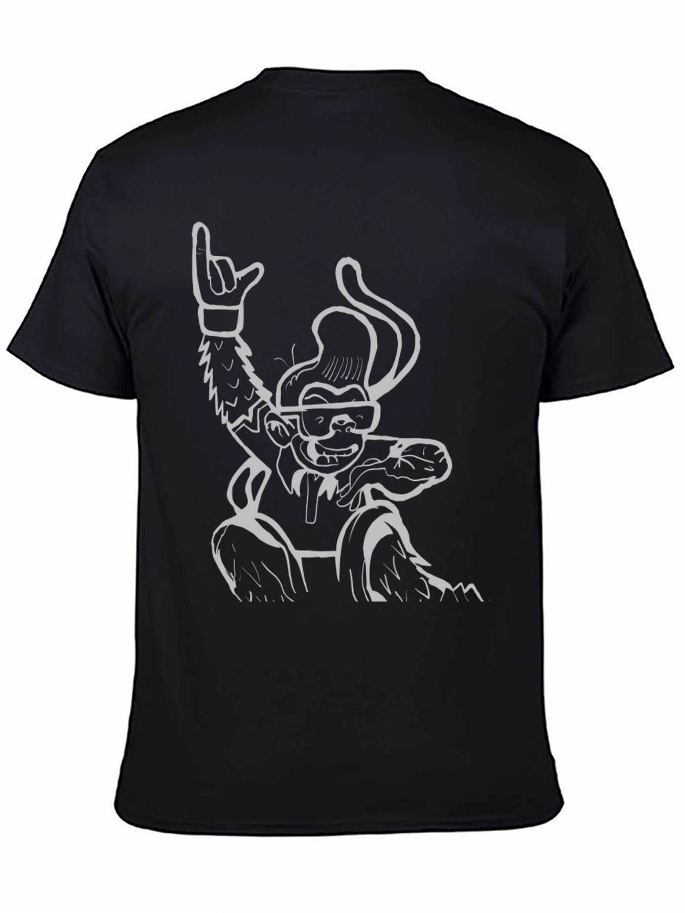 Cool Monkey Graphic Tee - Black Cotton T-Shirt