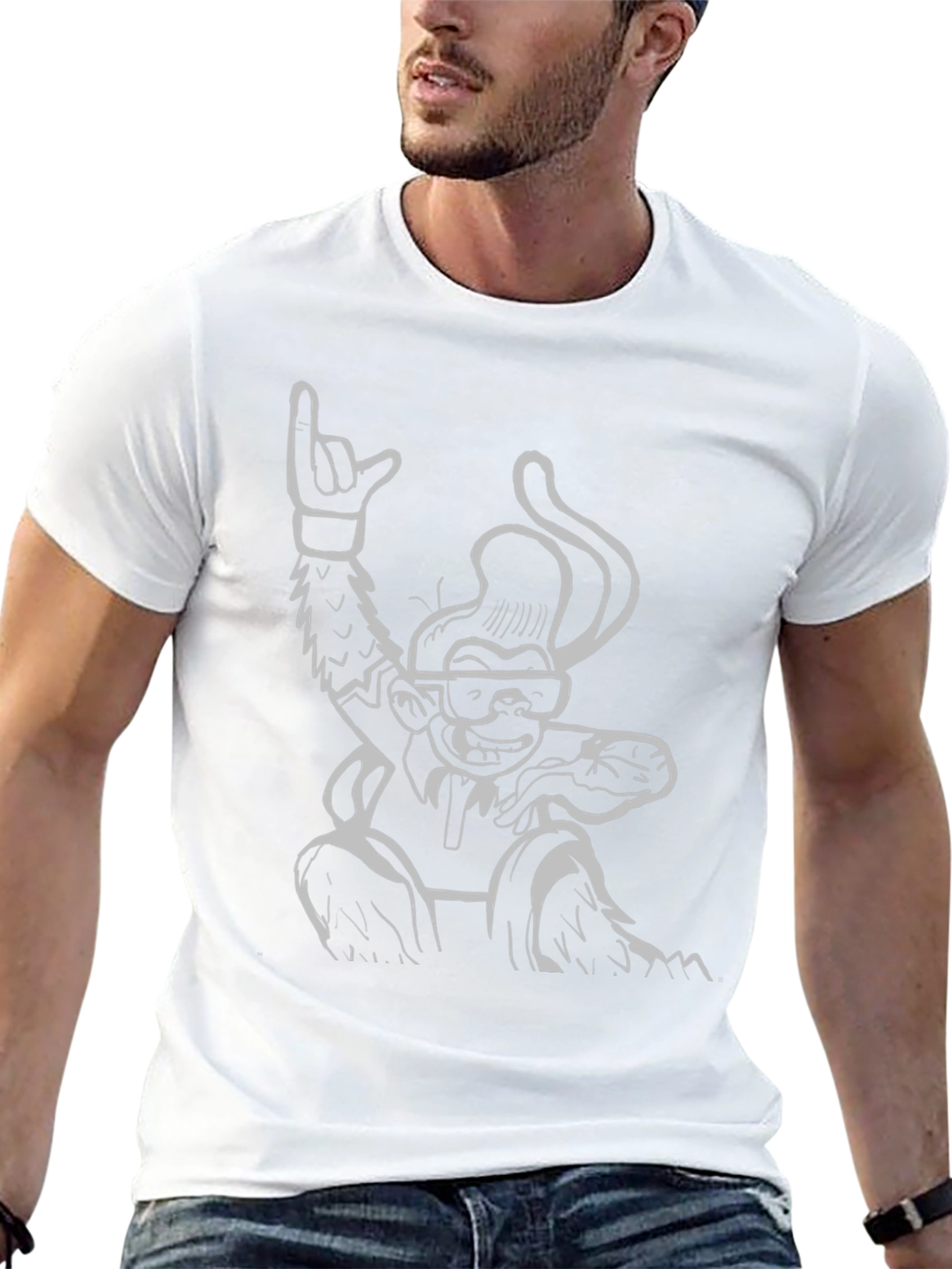 Cool Monkey Graphic Tee - Black Cotton T-Shirt