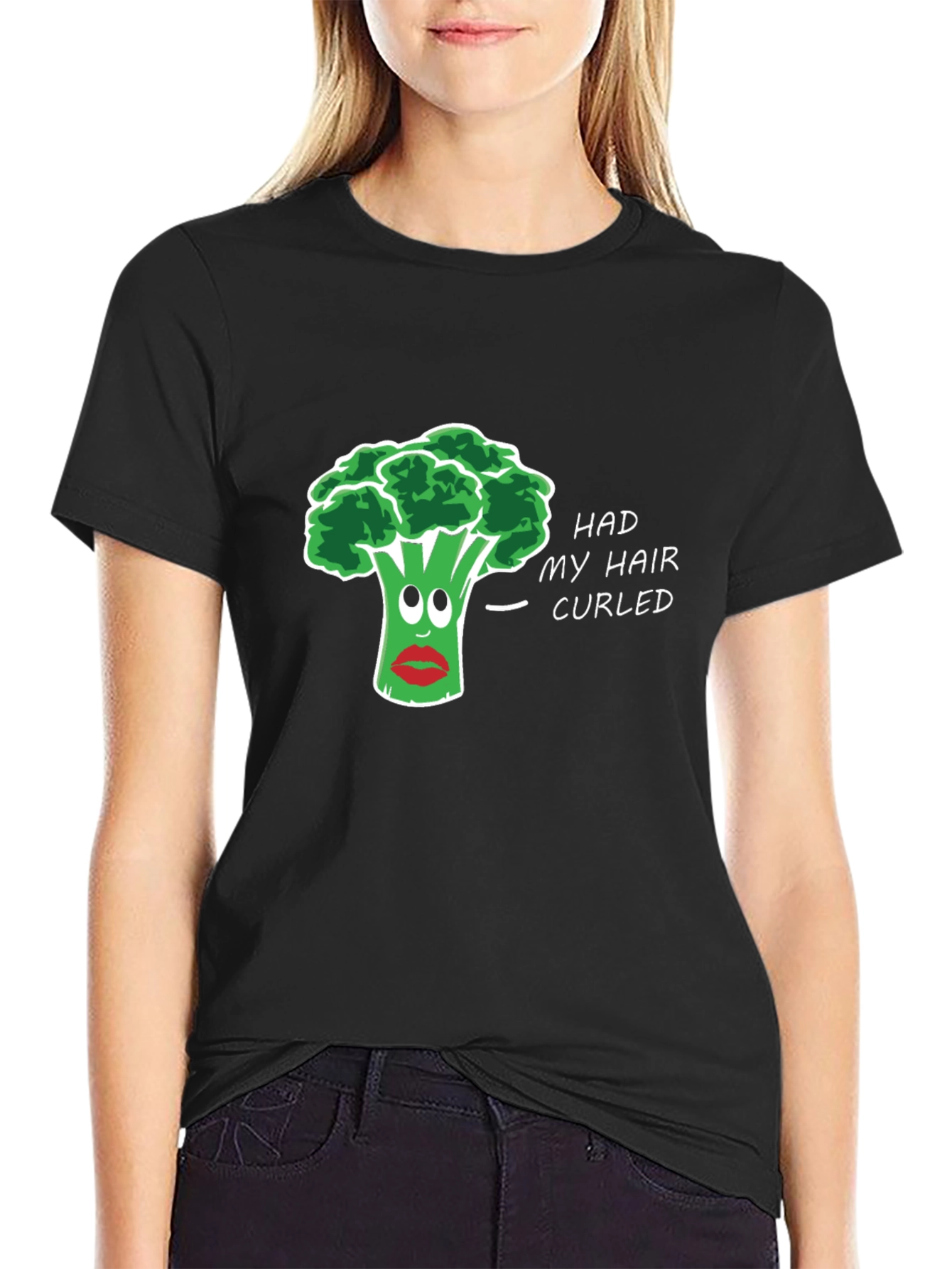 Humorous Broccoli Hair Pun T-Shirt