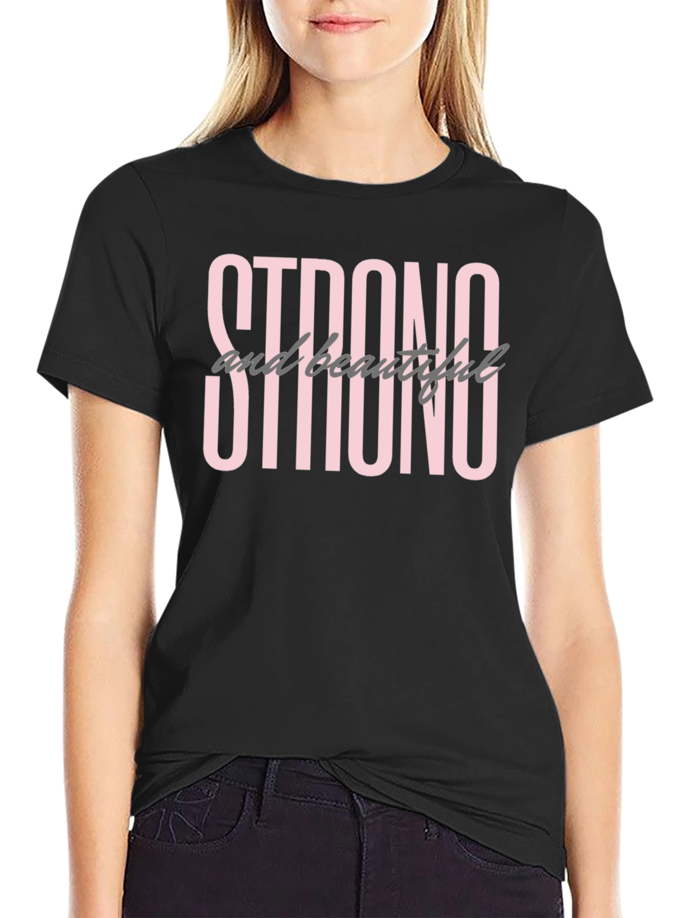 Strong & Beautiful Graphic Tee - Black