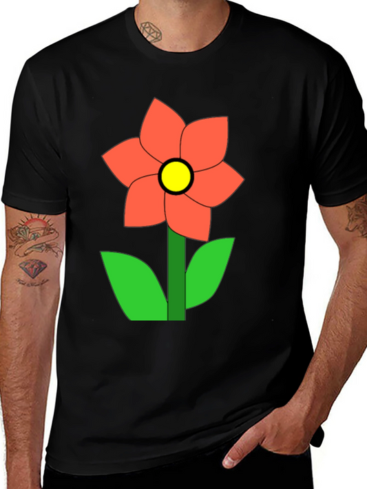 Flower Graphic Black T-Shirt Casual Wear