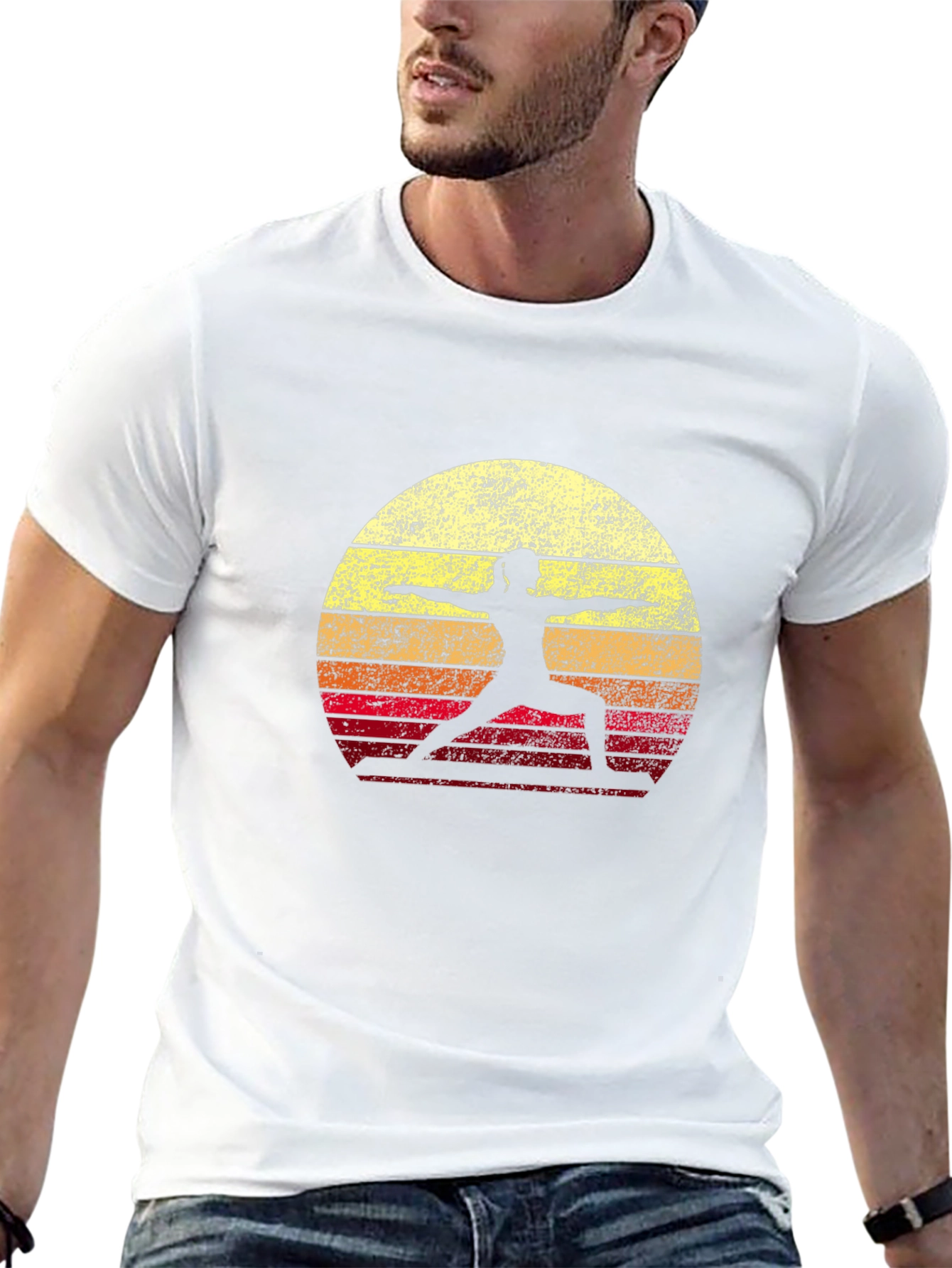 Yoga Sunset T-Shirt - Warrior Pose Graphic Tee