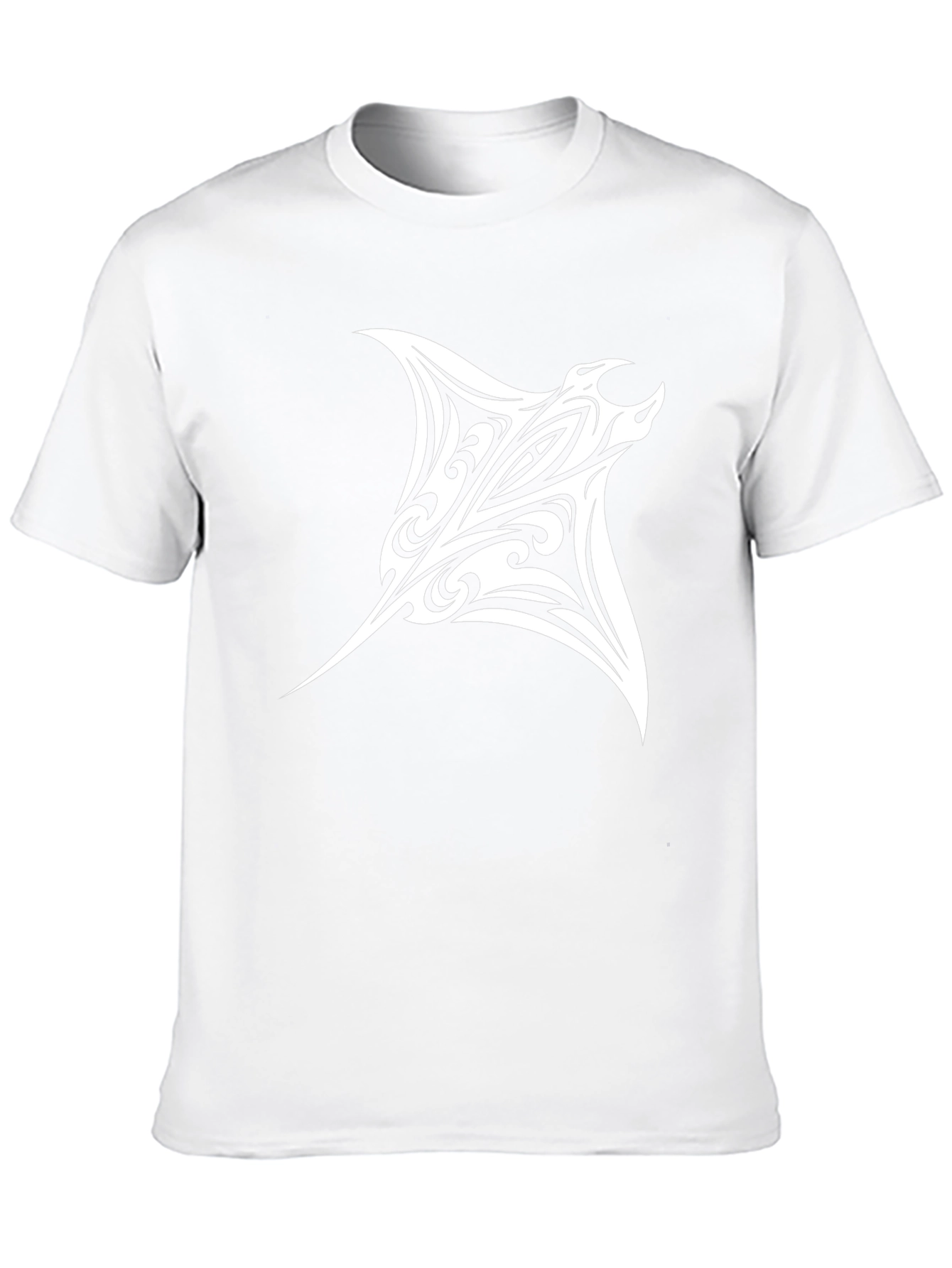 Tribal Manta Ray Graphic Tee - Black