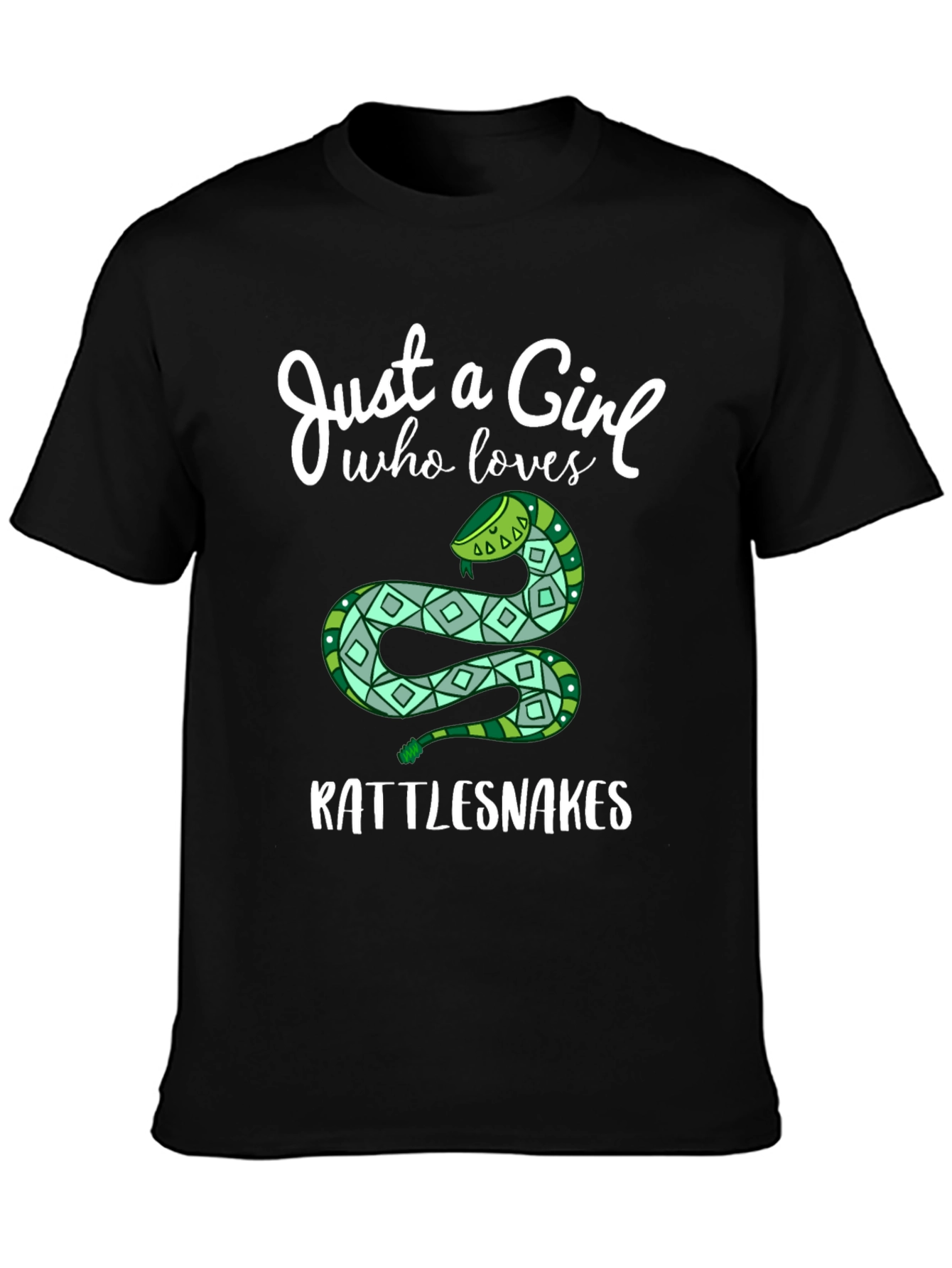 Just a Girl Who Loves Rattlesnakes Black T-Shirt