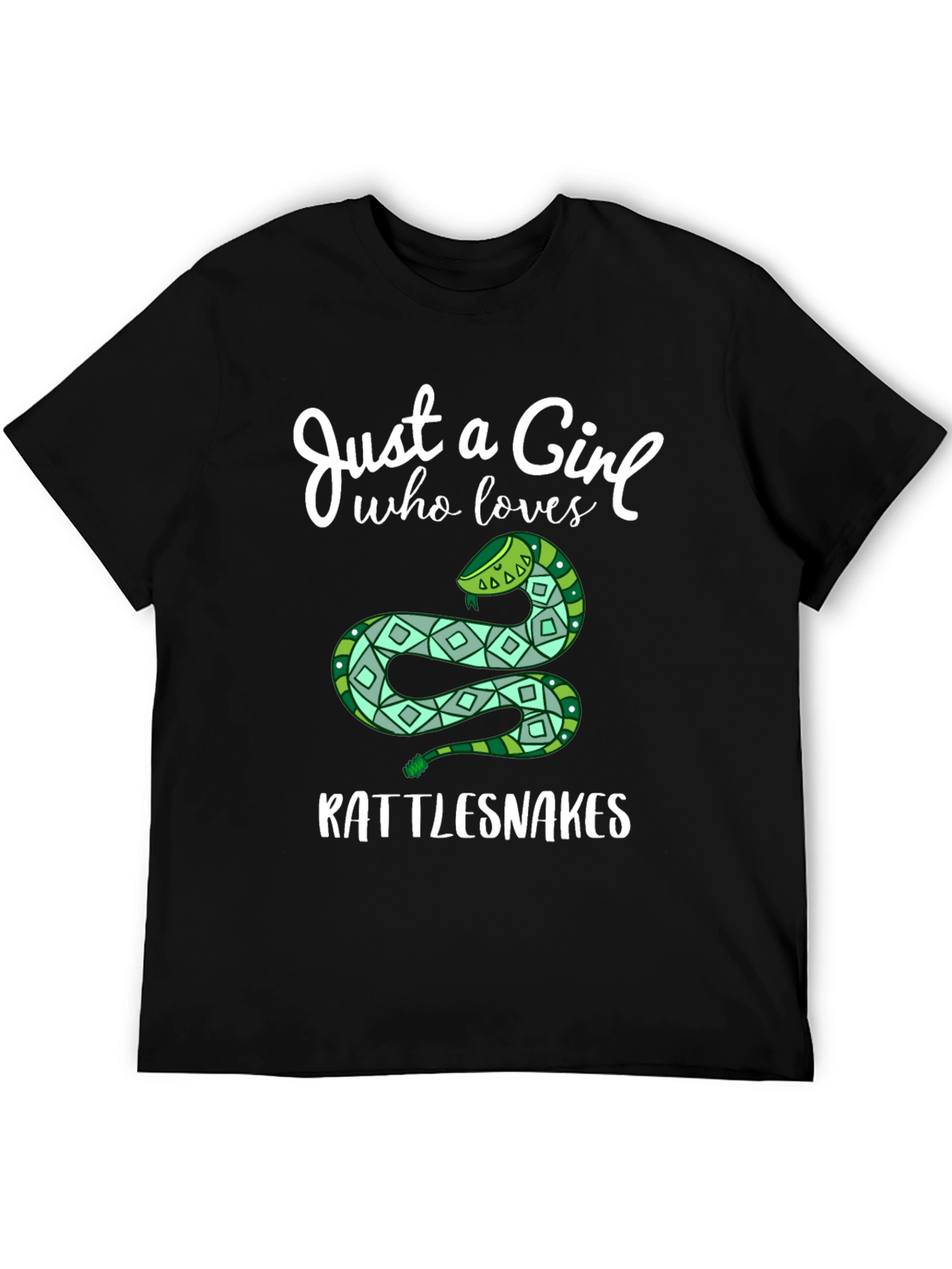 Just a Girl Who Loves Rattlesnakes Black T-Shirt