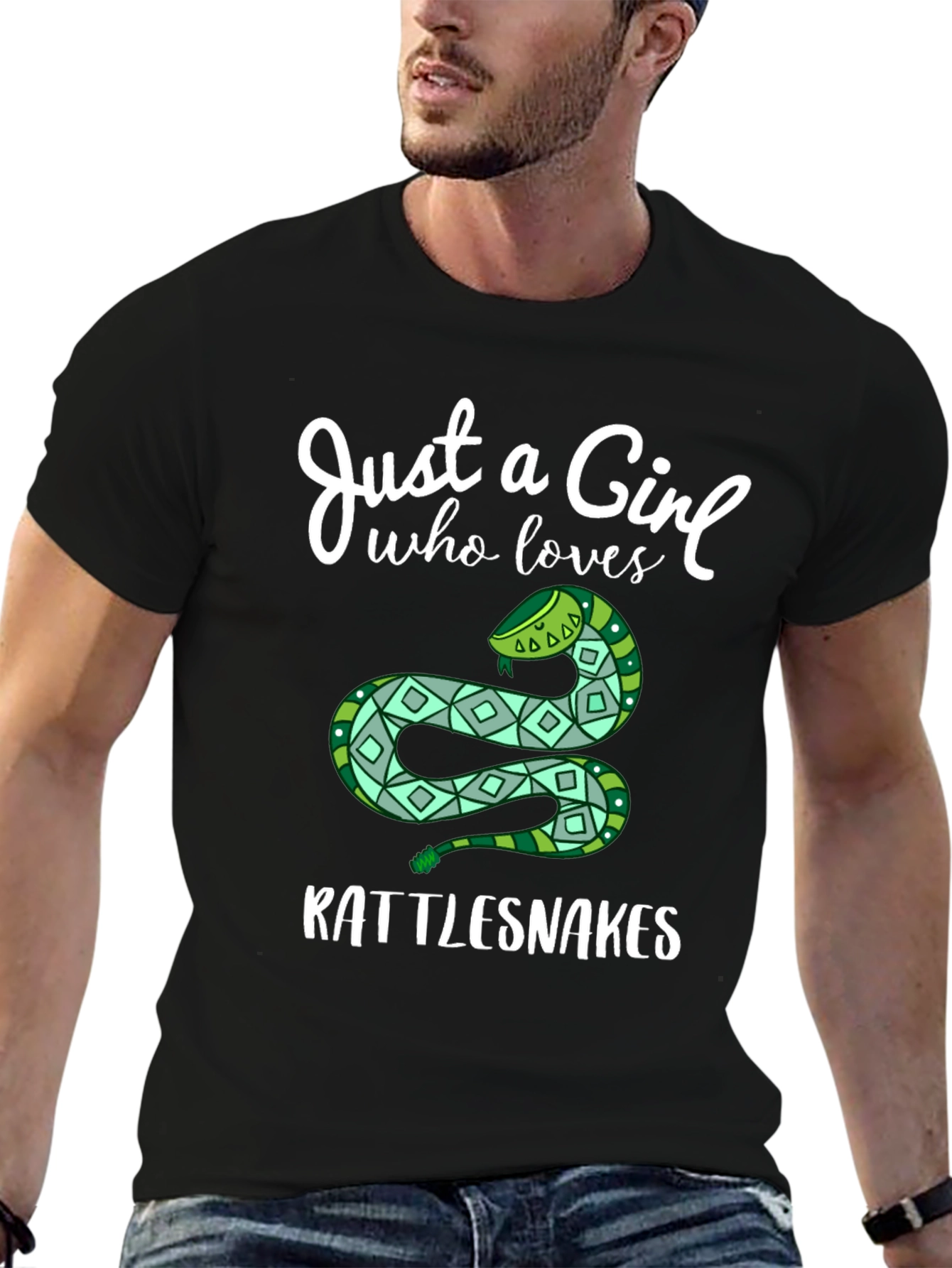 Just a Girl Who Loves Rattlesnakes Black T-Shirt