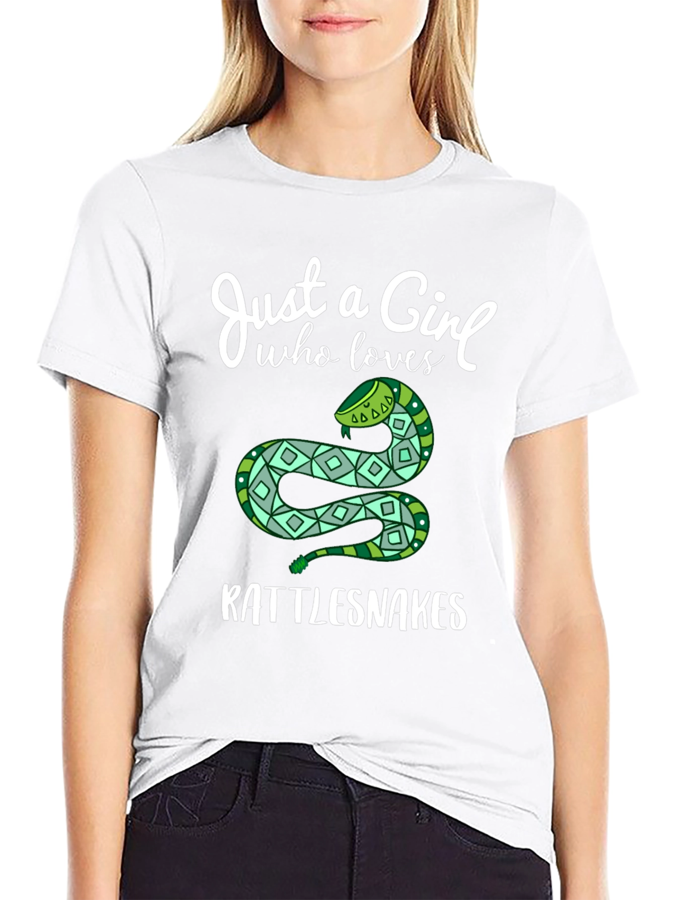 Just a Girl Who Loves Rattlesnakes Black T-Shirt