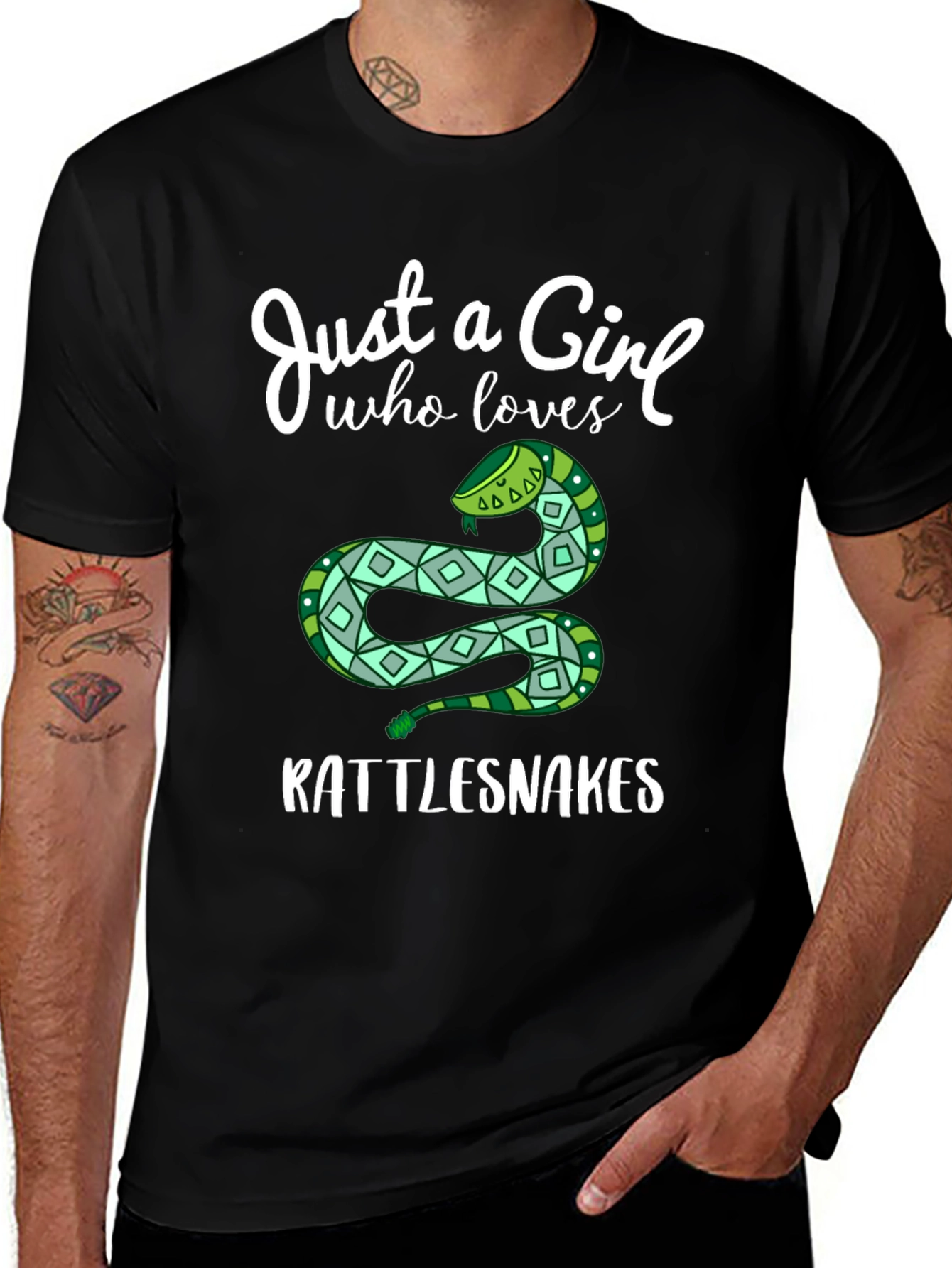 Just a Girl Who Loves Rattlesnakes Black T-Shirt