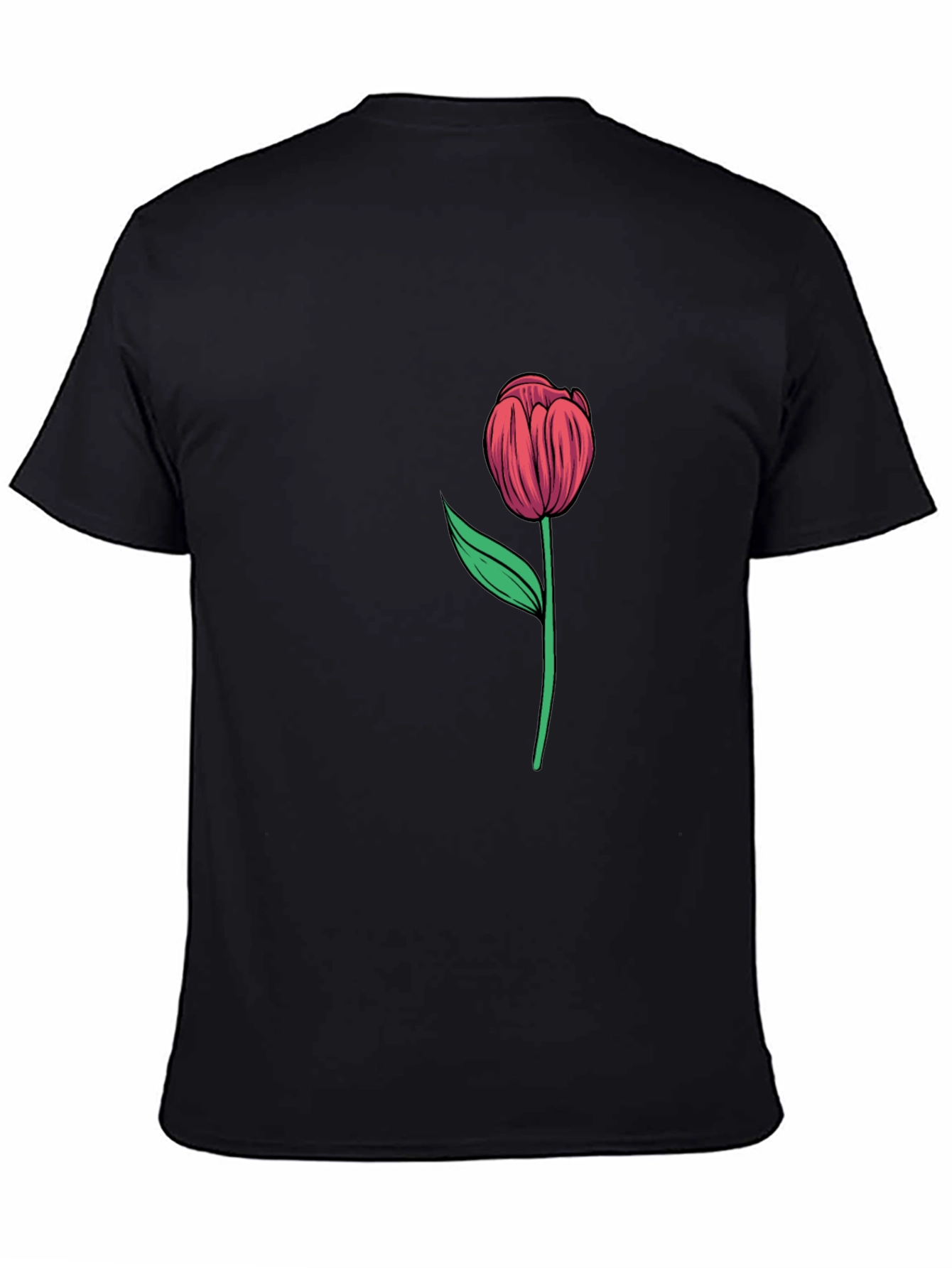 Tulip Graphic Tee - Stylish Black Cotton Shirt