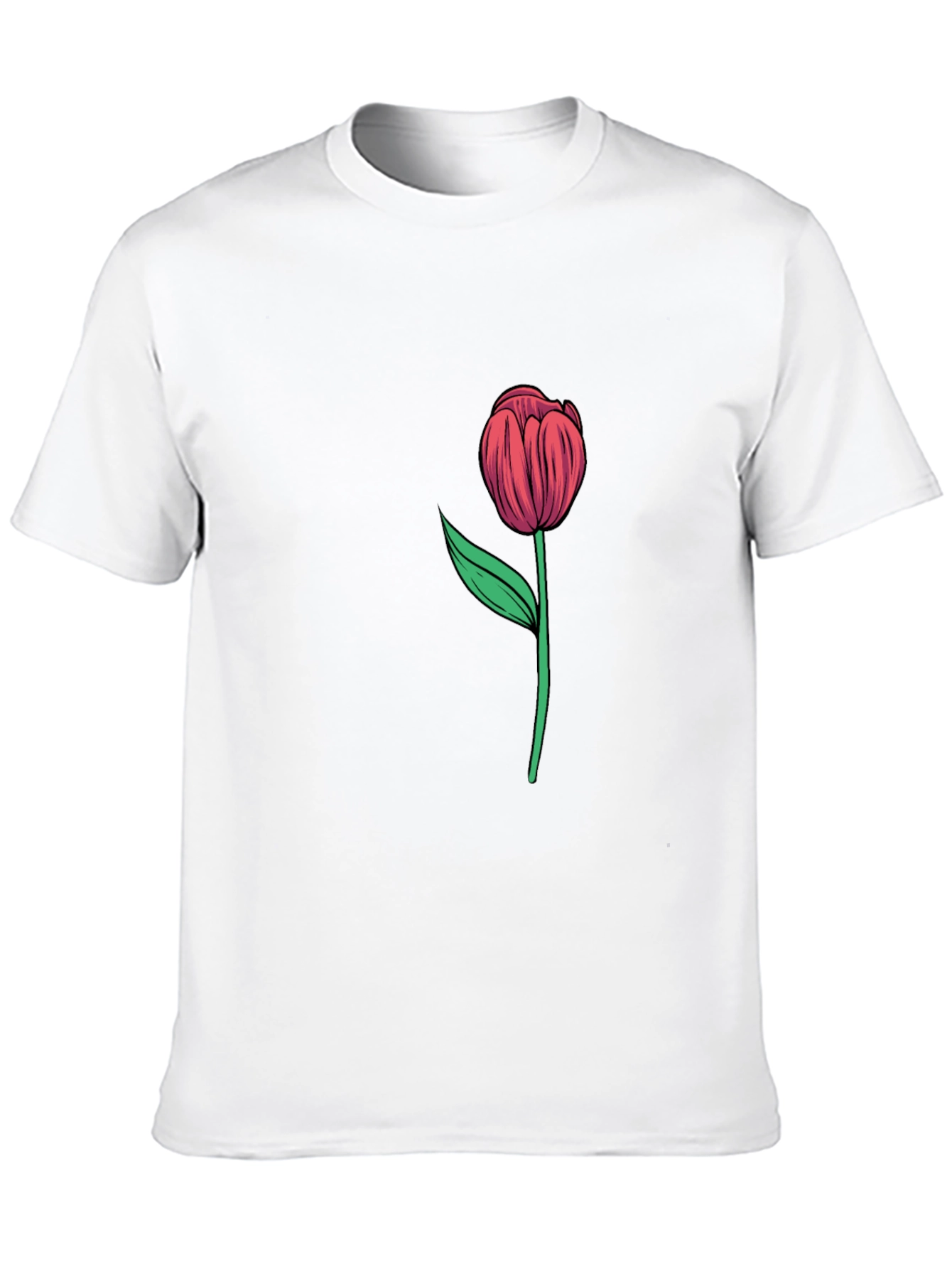 Tulip Graphic Tee - Stylish Black Cotton Shirt