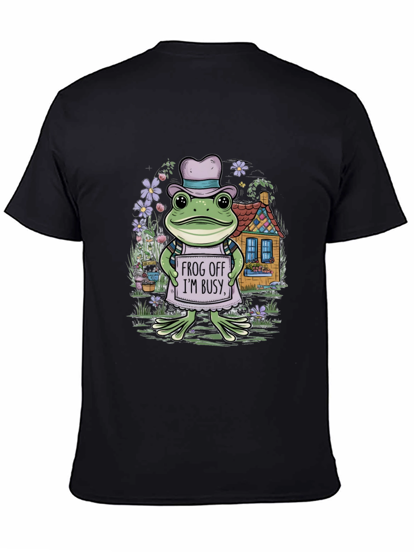 Frog Off Im Busy Tee - Whimsical Graphic Print