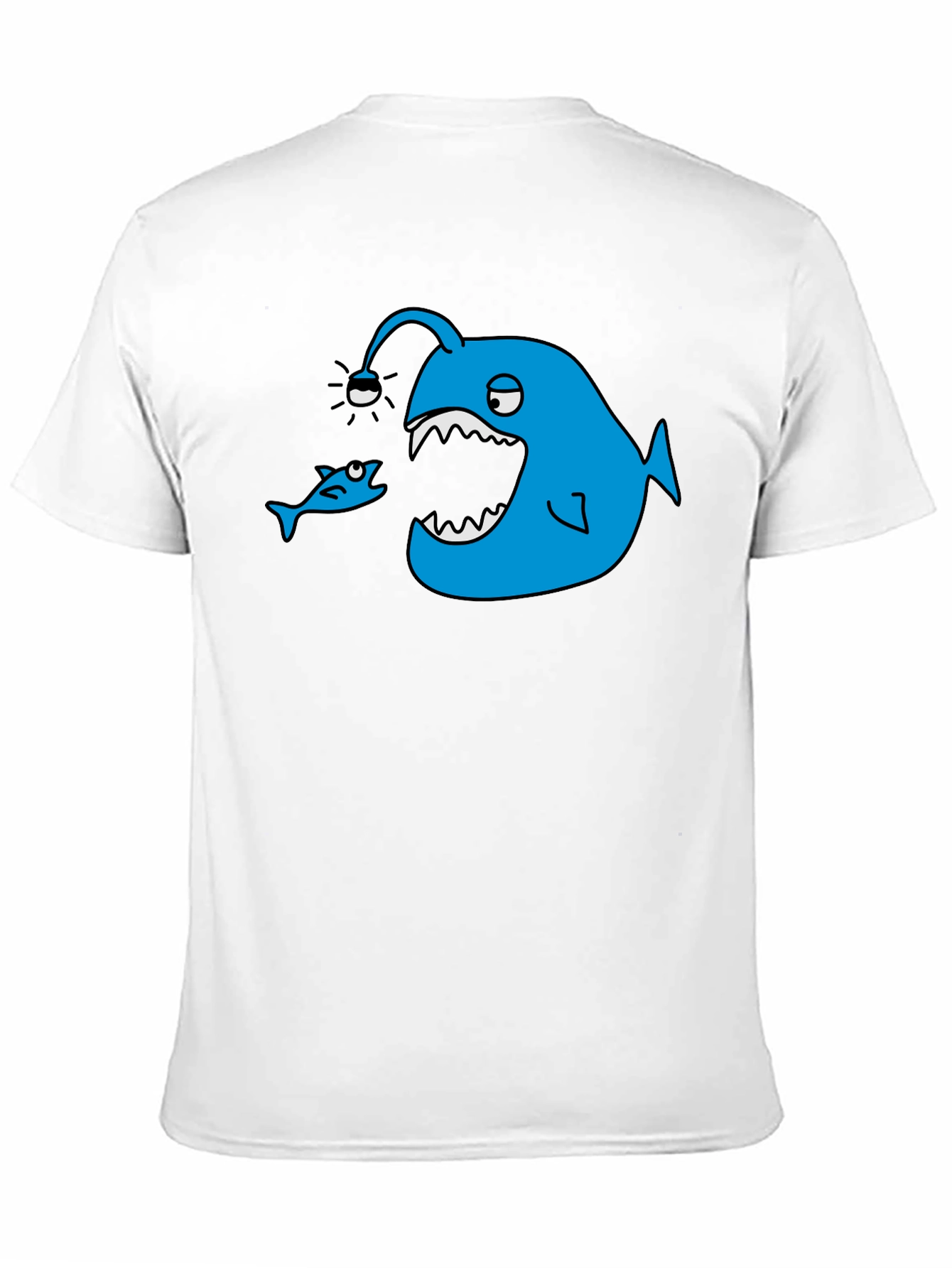Angler Fish Graphic Tee - Black Cotton T-Shirt