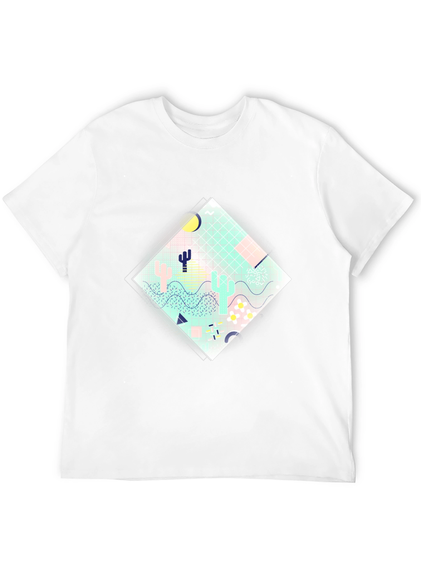 Retro Desert Graphic Tee - Black Cotton T-Shirt