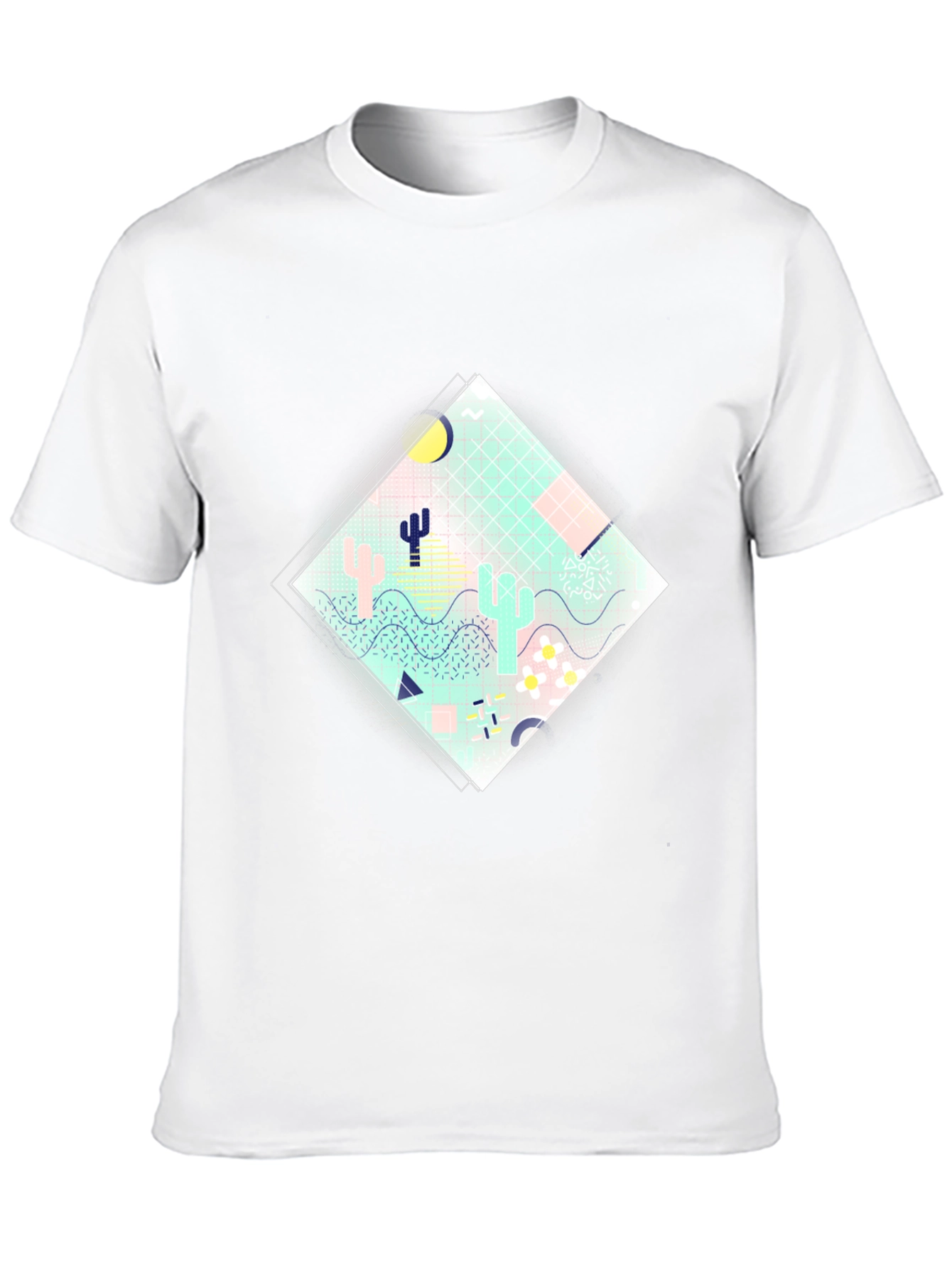 Retro Desert Graphic Tee - Black Cotton T-Shirt
