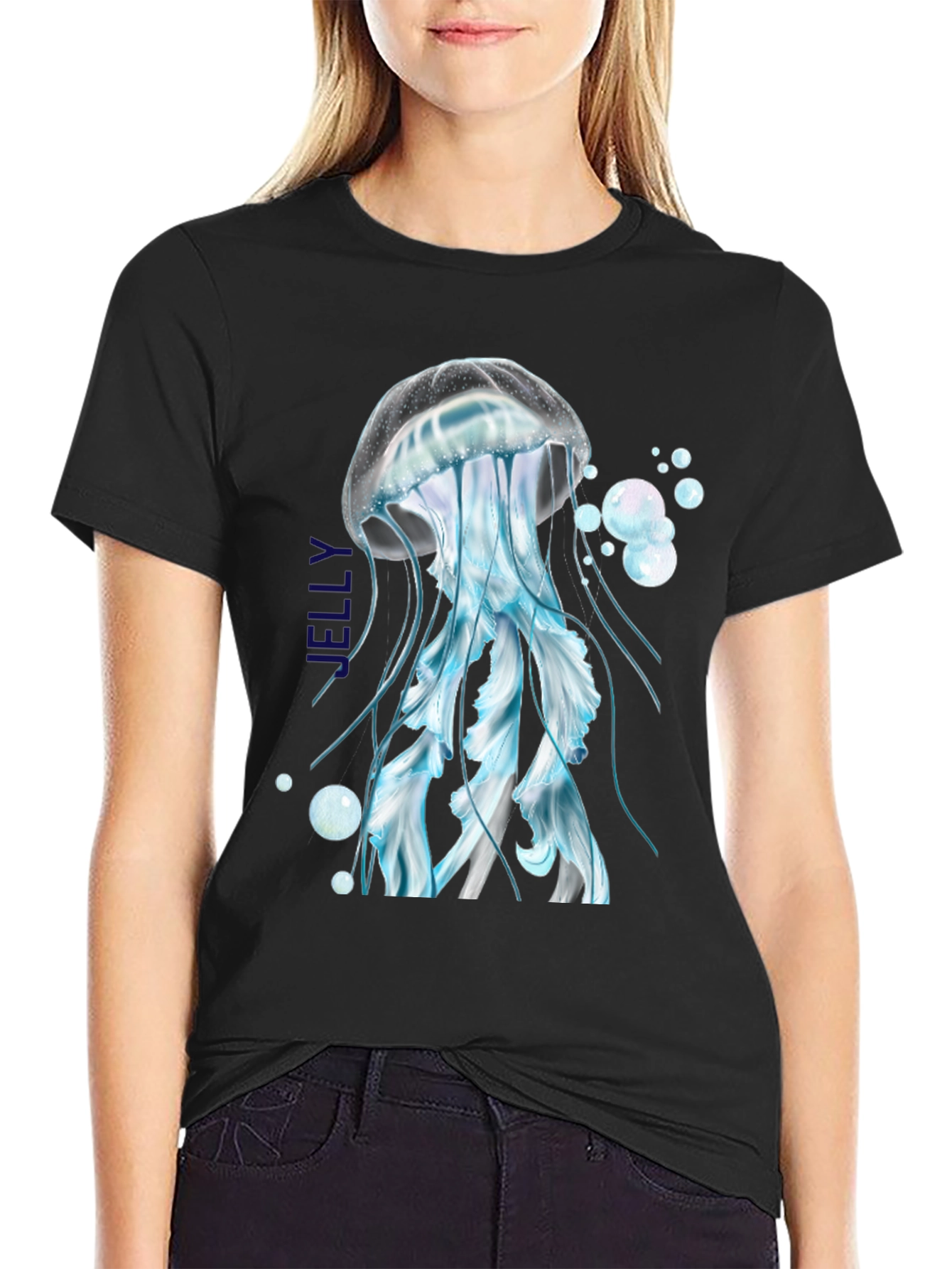 Jellyfish Graphic T-Shirt - Black Cotton Tee