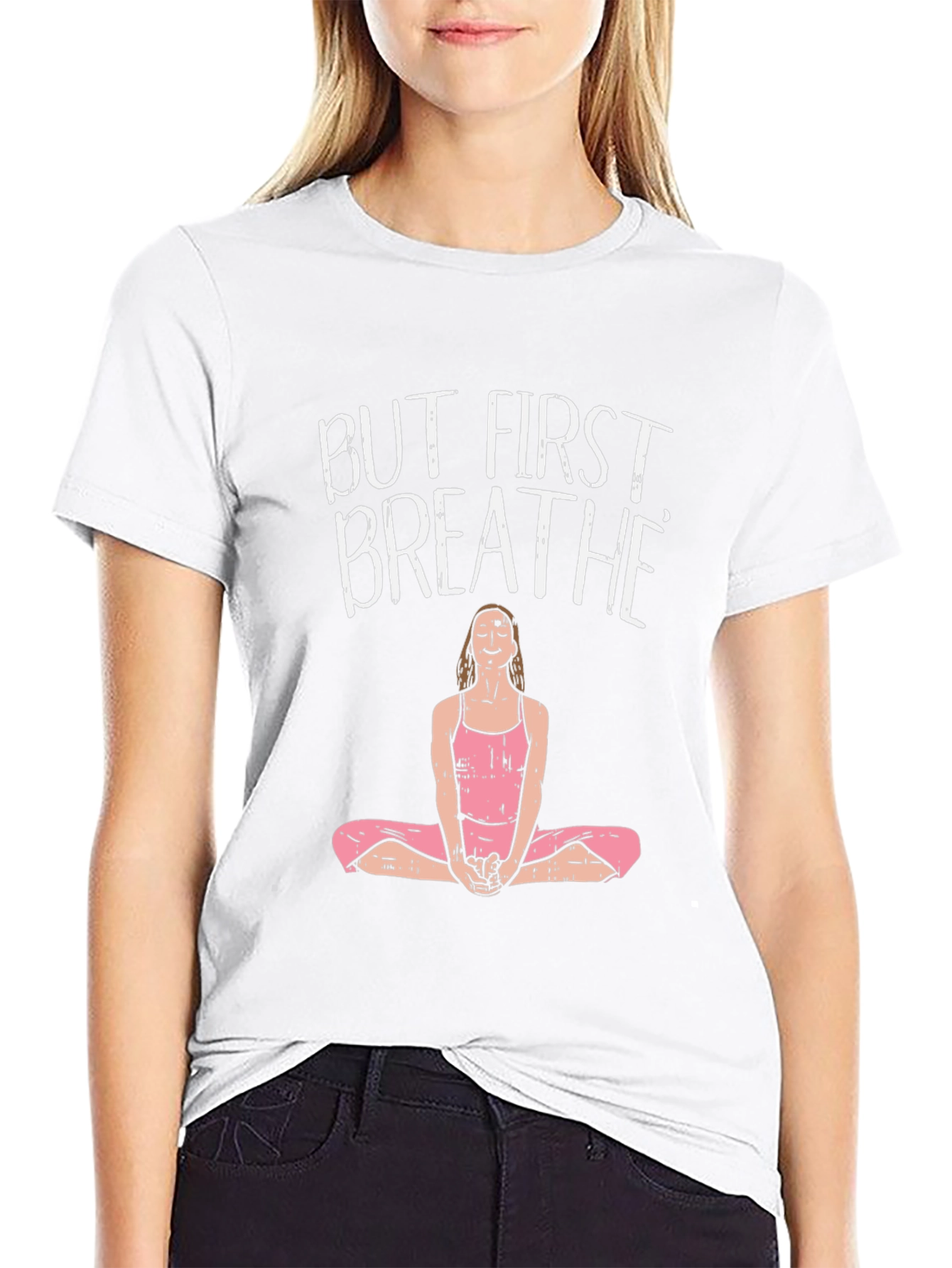But First Breathe Graphic Tee Yoga Black