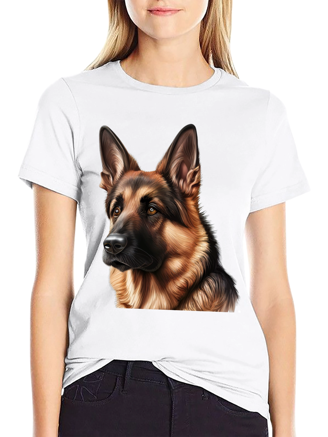 German Shepherd Graphic Tee - Mens Black T-Shirt