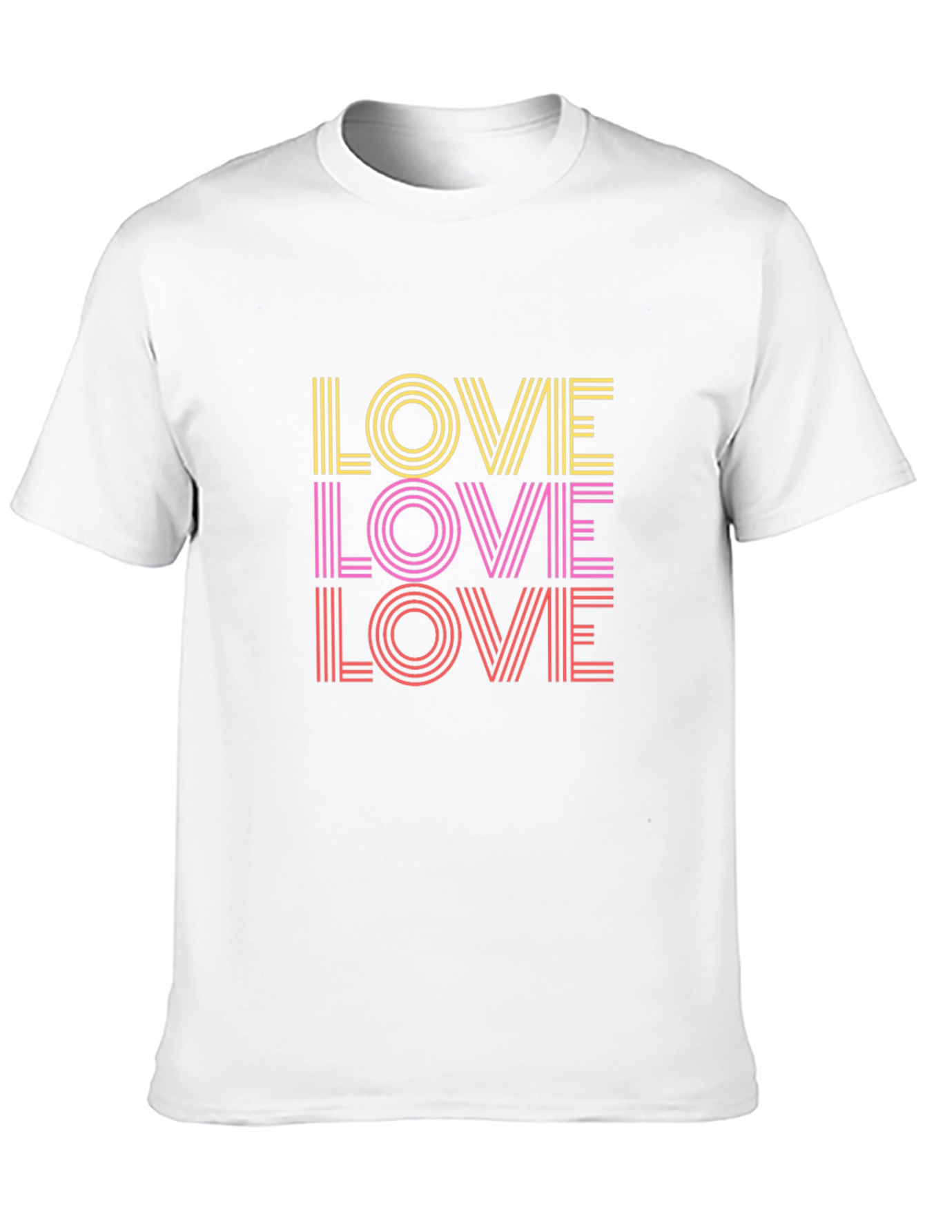 Retro Striped Love T-Shirt - Bold Design