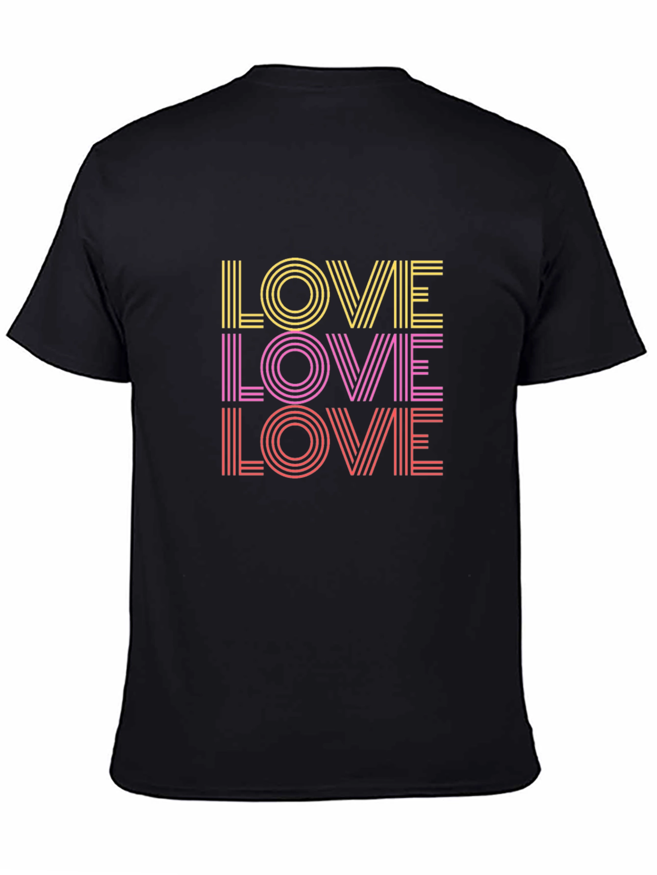 Retro Striped Love T-Shirt - Bold Design