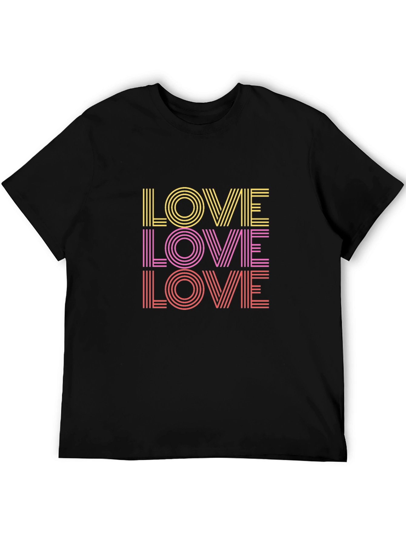Retro Striped Love T-Shirt - Bold Design