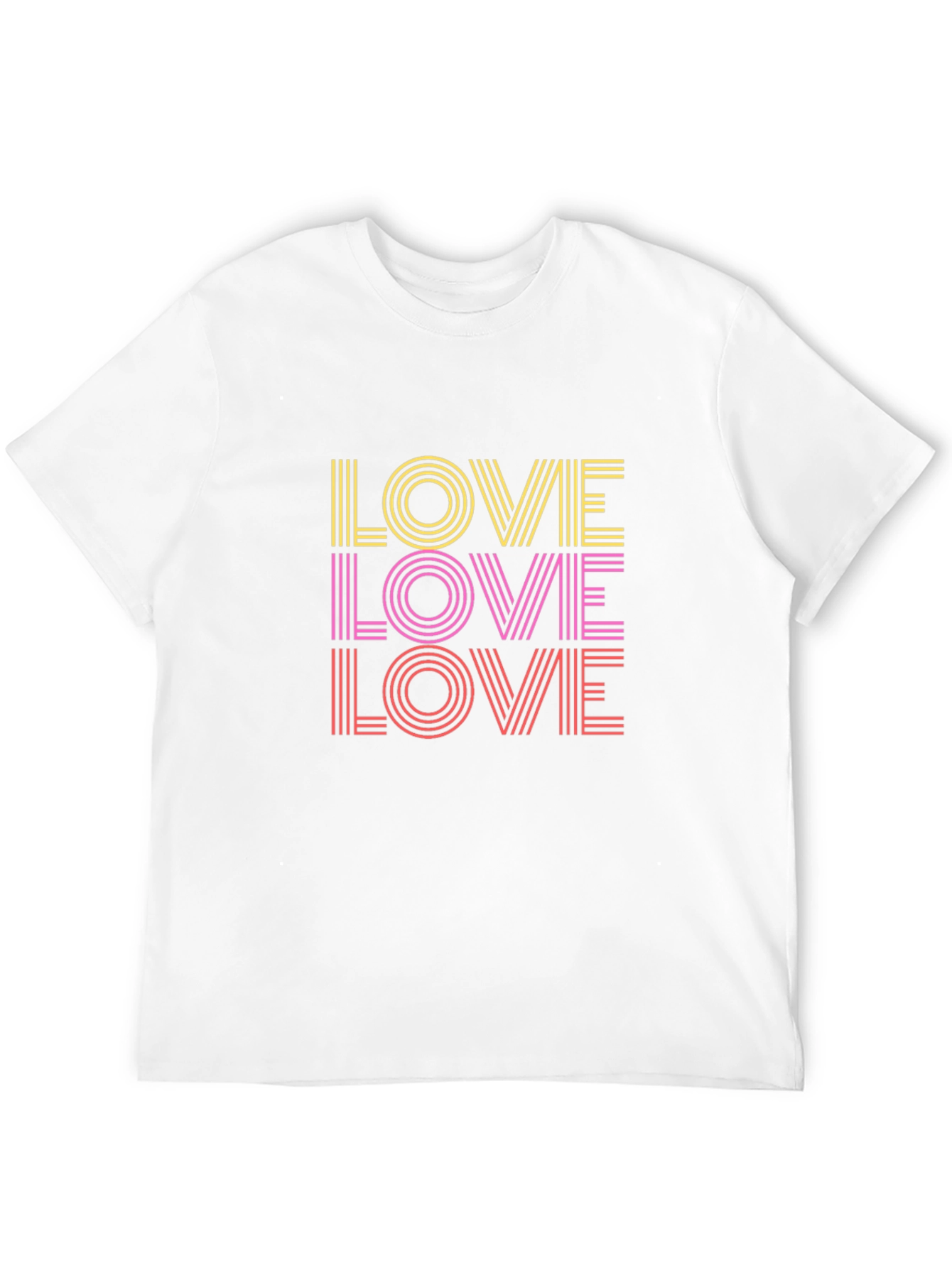 Retro Striped Love T-Shirt - Bold Design