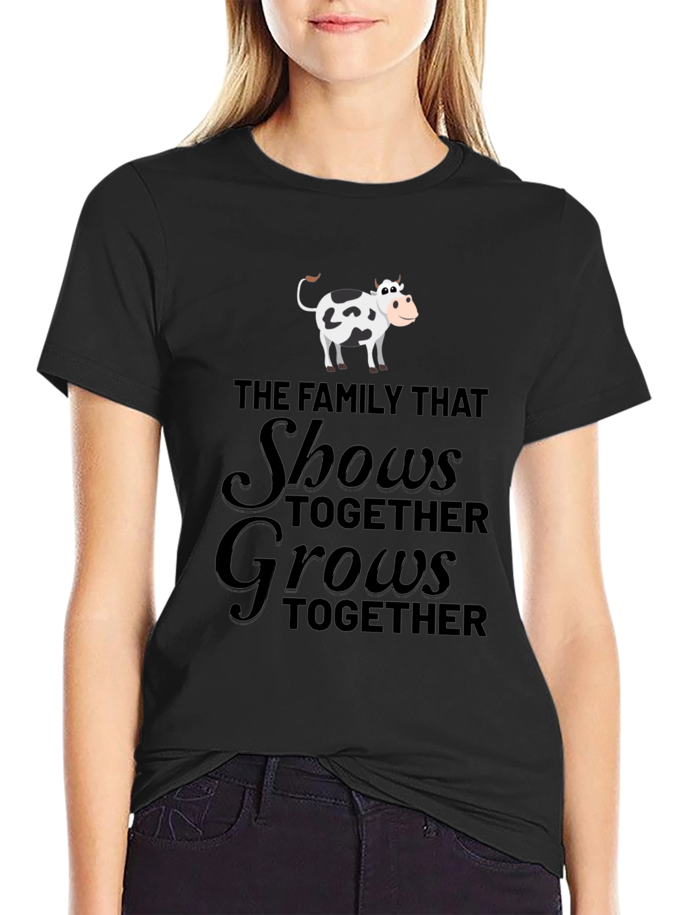 Family Cow T-Shirt - Shows Together Grows Together