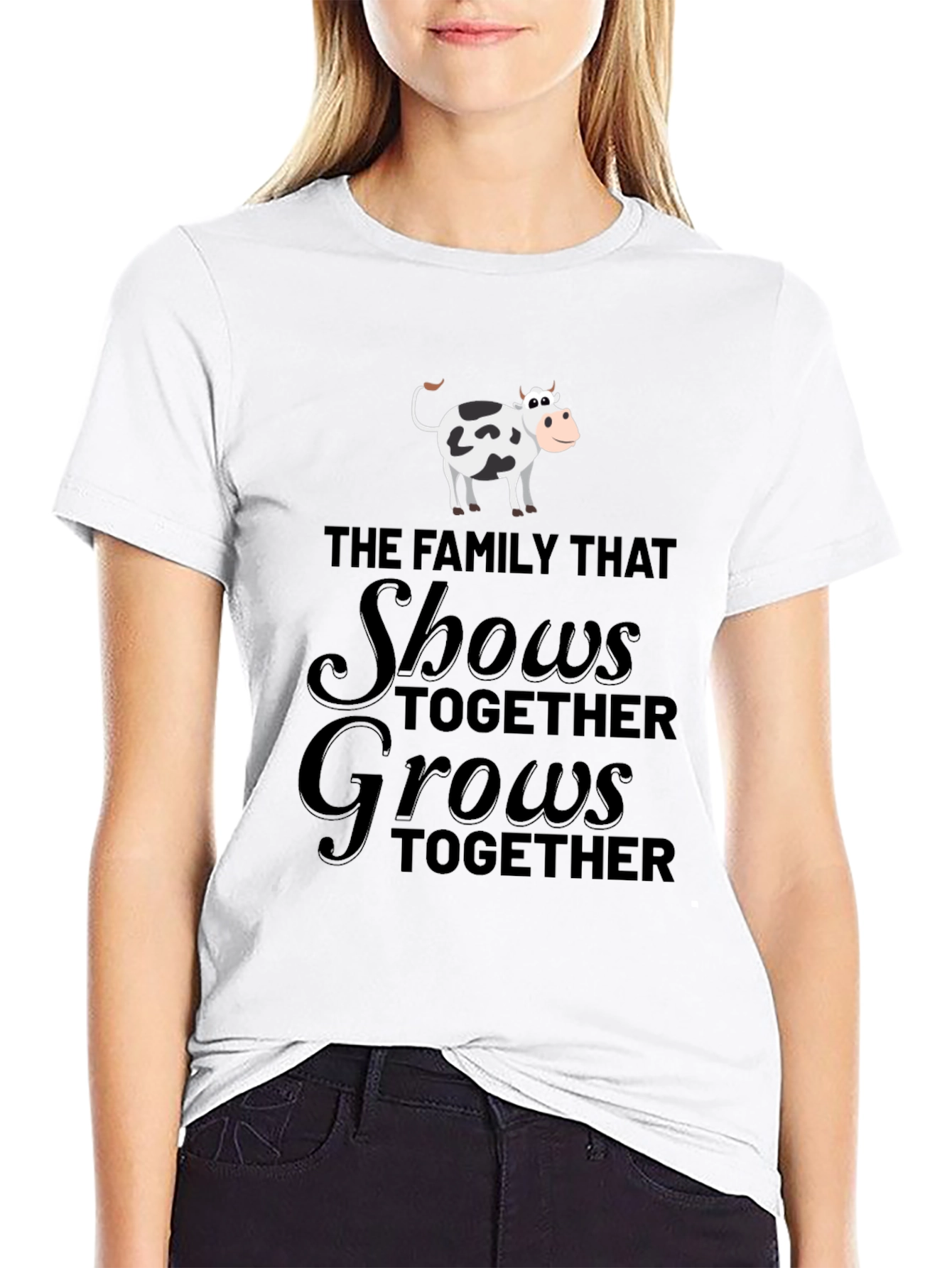 Family Cow T-Shirt - Shows Together Grows Together