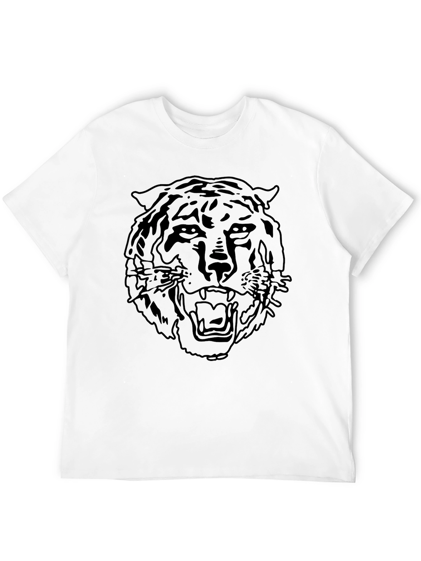 Tiger Graphic T-Shirt - Black Crew Neck Tee