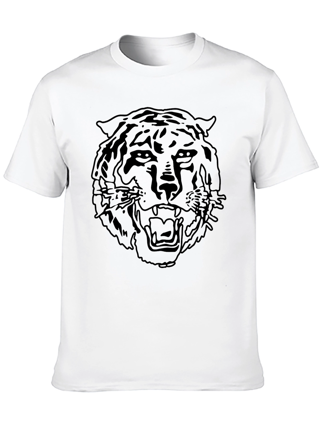 Tiger Graphic T-Shirt - Black Crew Neck Tee