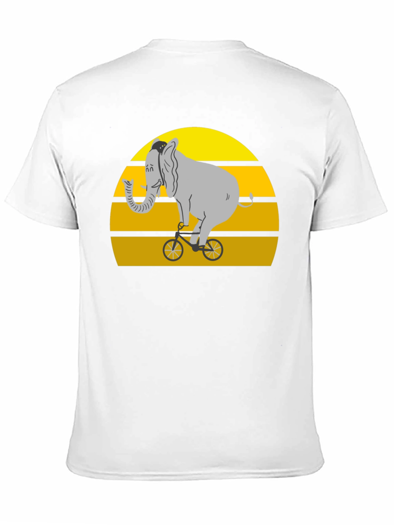 Elephant on Bike Graphic Tee - Black Cotton