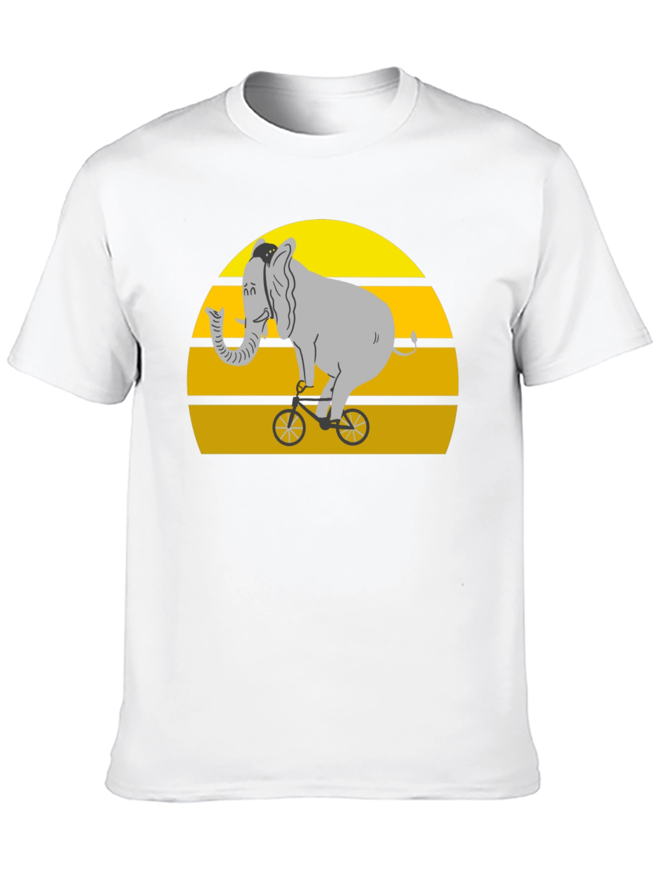 Elephant on Bike Graphic Tee - Black Cotton
