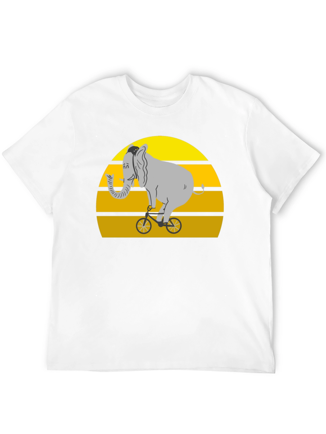 Elephant on Bike Graphic Tee - Black Cotton
