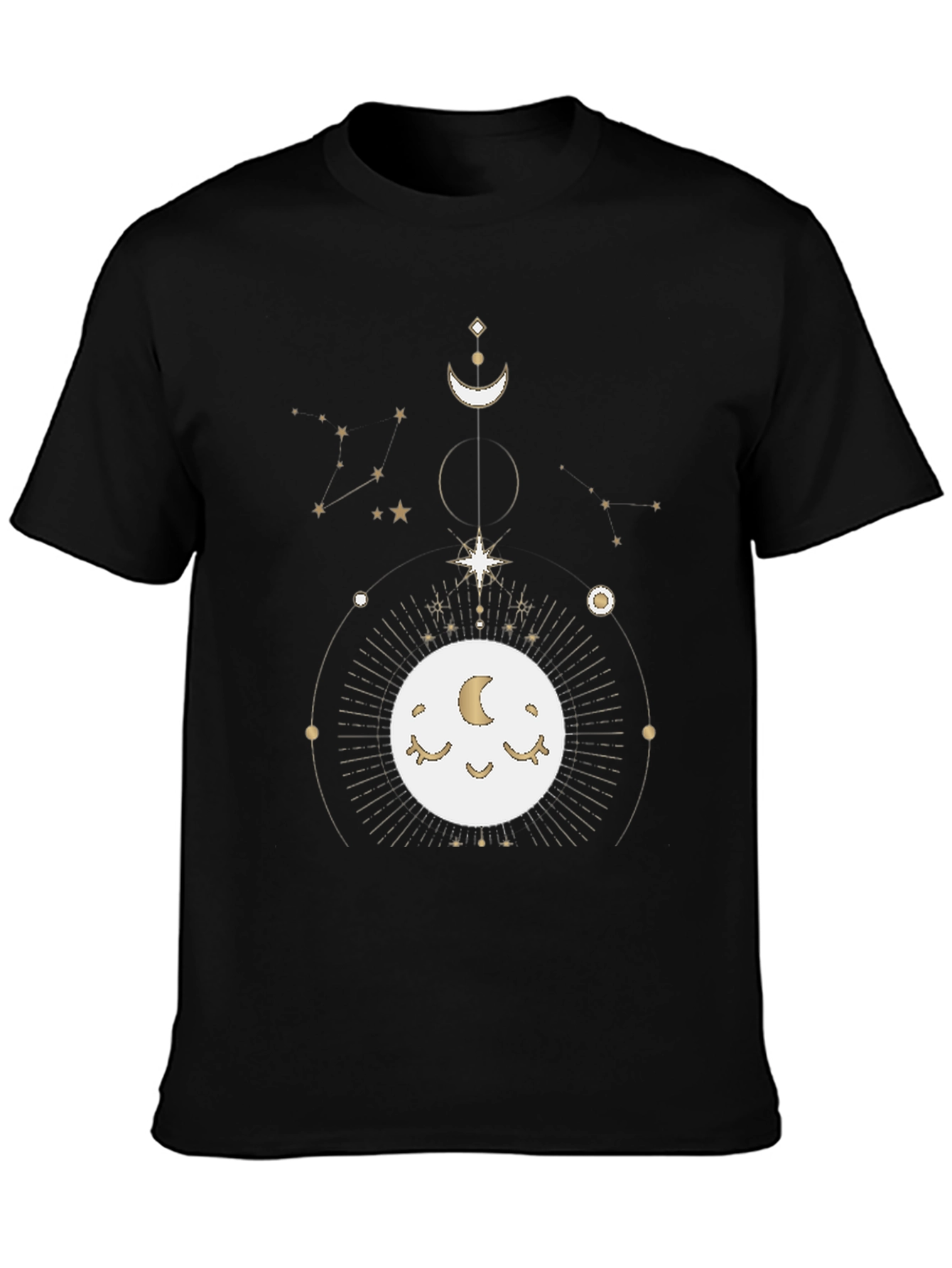Celestial Moon Graphic Black T-Shirt