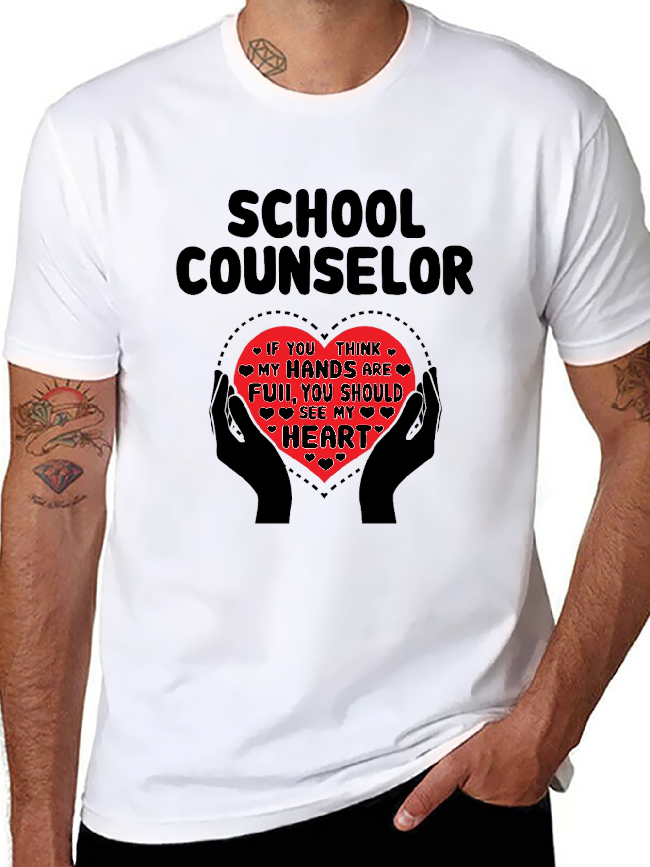 School Counselor Heart Graphic Tee