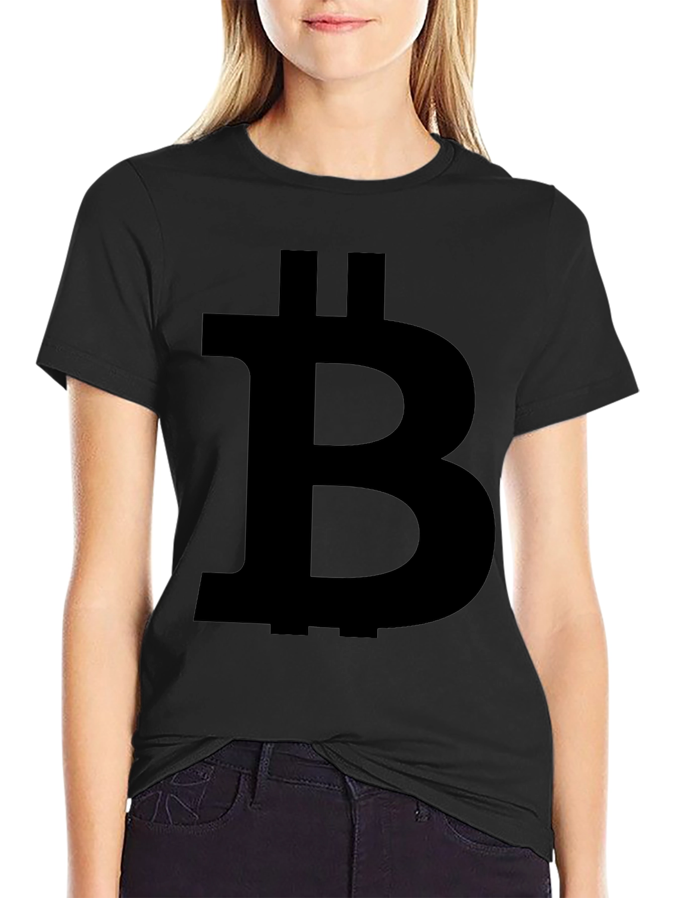 Bitcoin Symbol Black T-Shirt Crypto Currency Tee