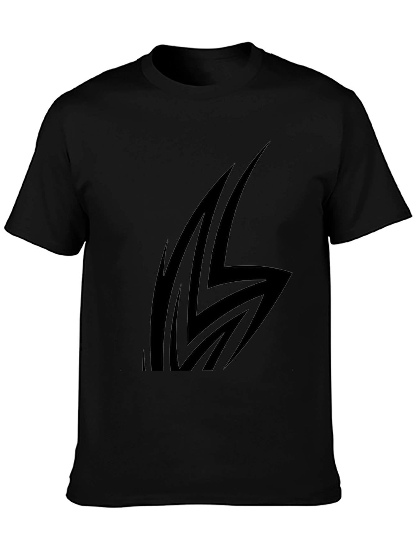 Black Graphic Tee - Bold Abstract Design