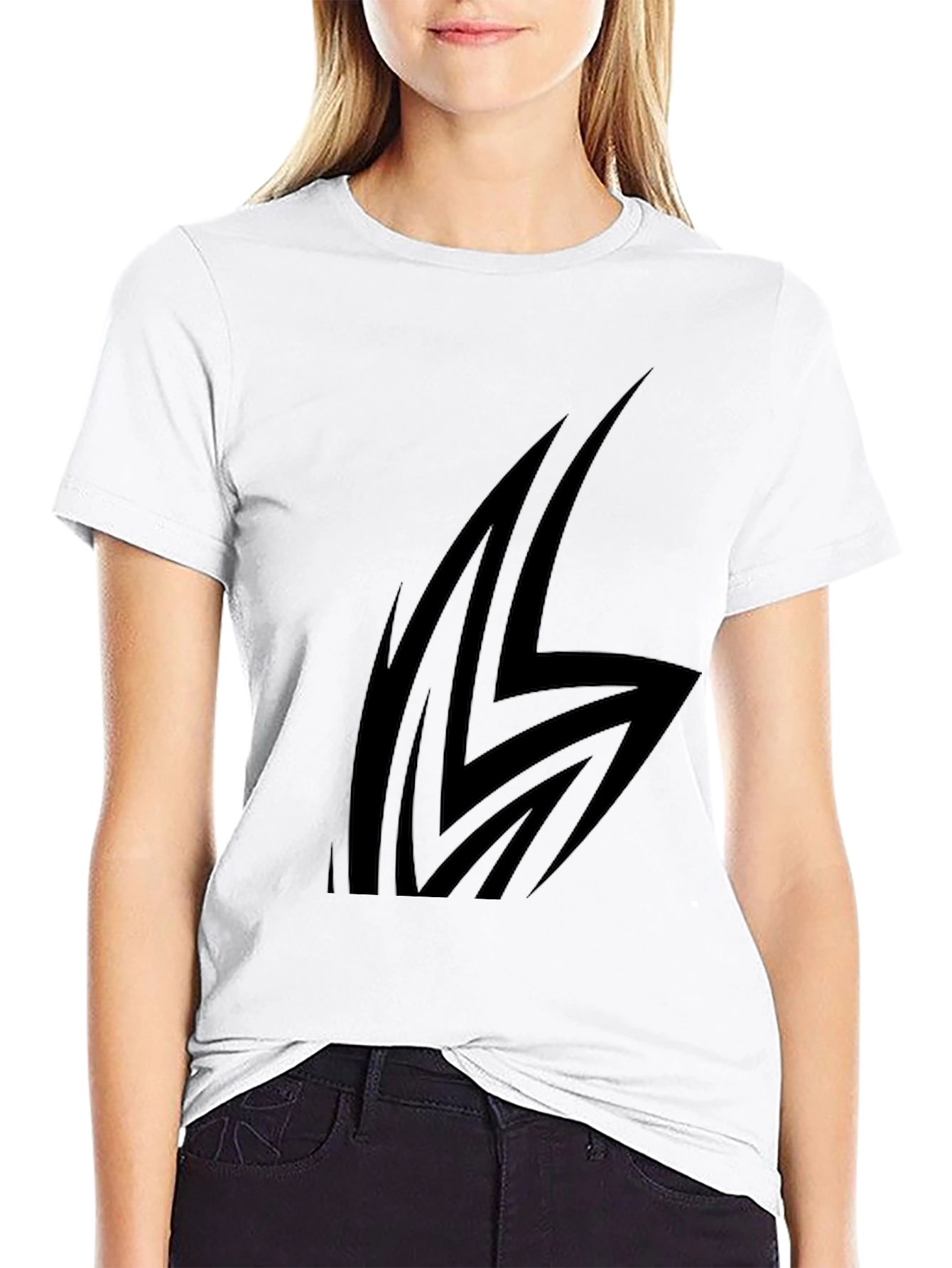 Black Graphic Tee - Bold Abstract Design
