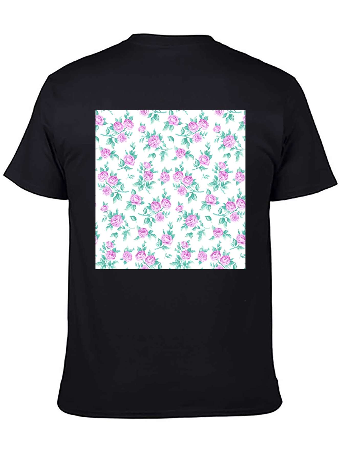 Floral Print T-Shirt - Stylish Rose Pattern