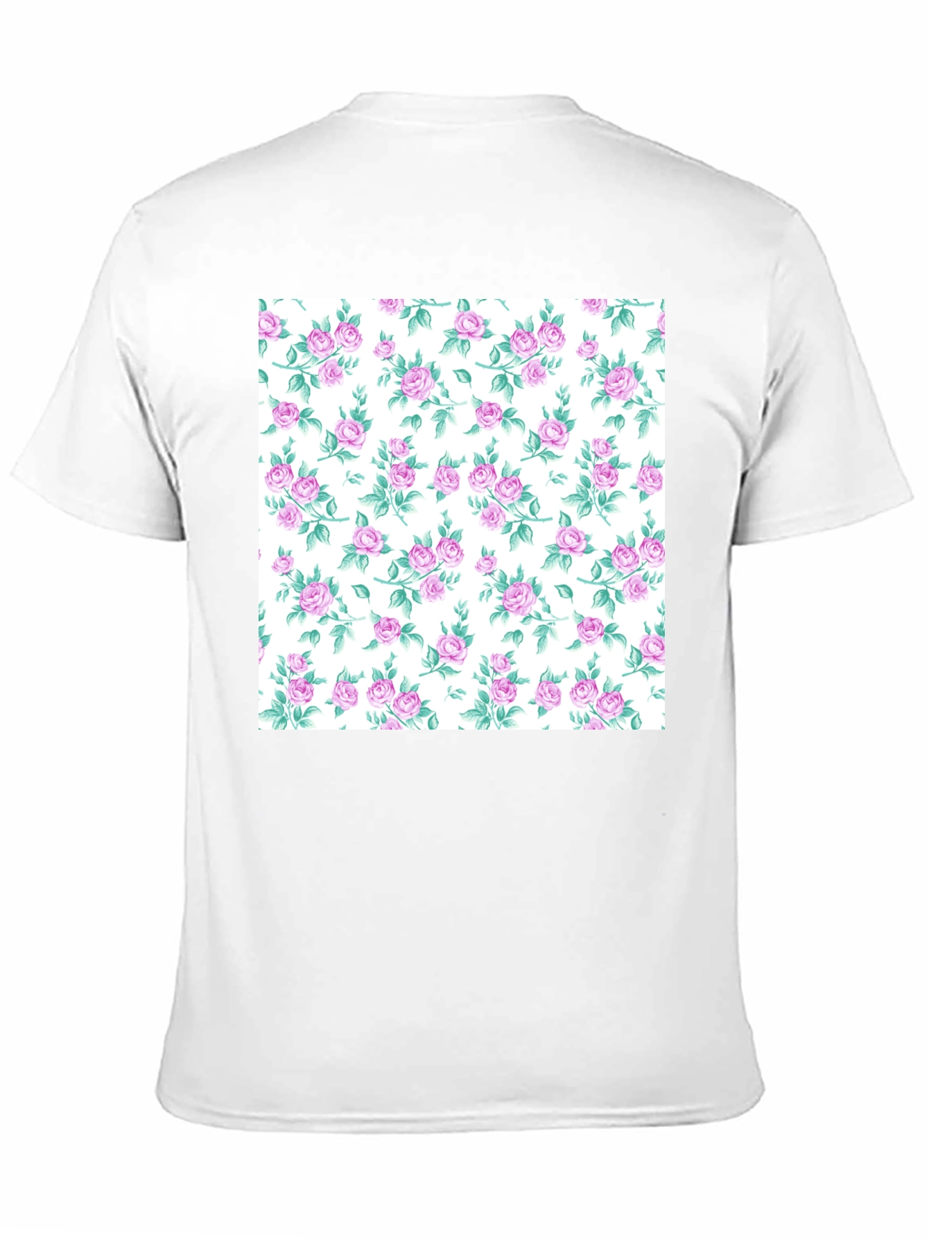 Floral Print T-Shirt - Stylish Rose Pattern